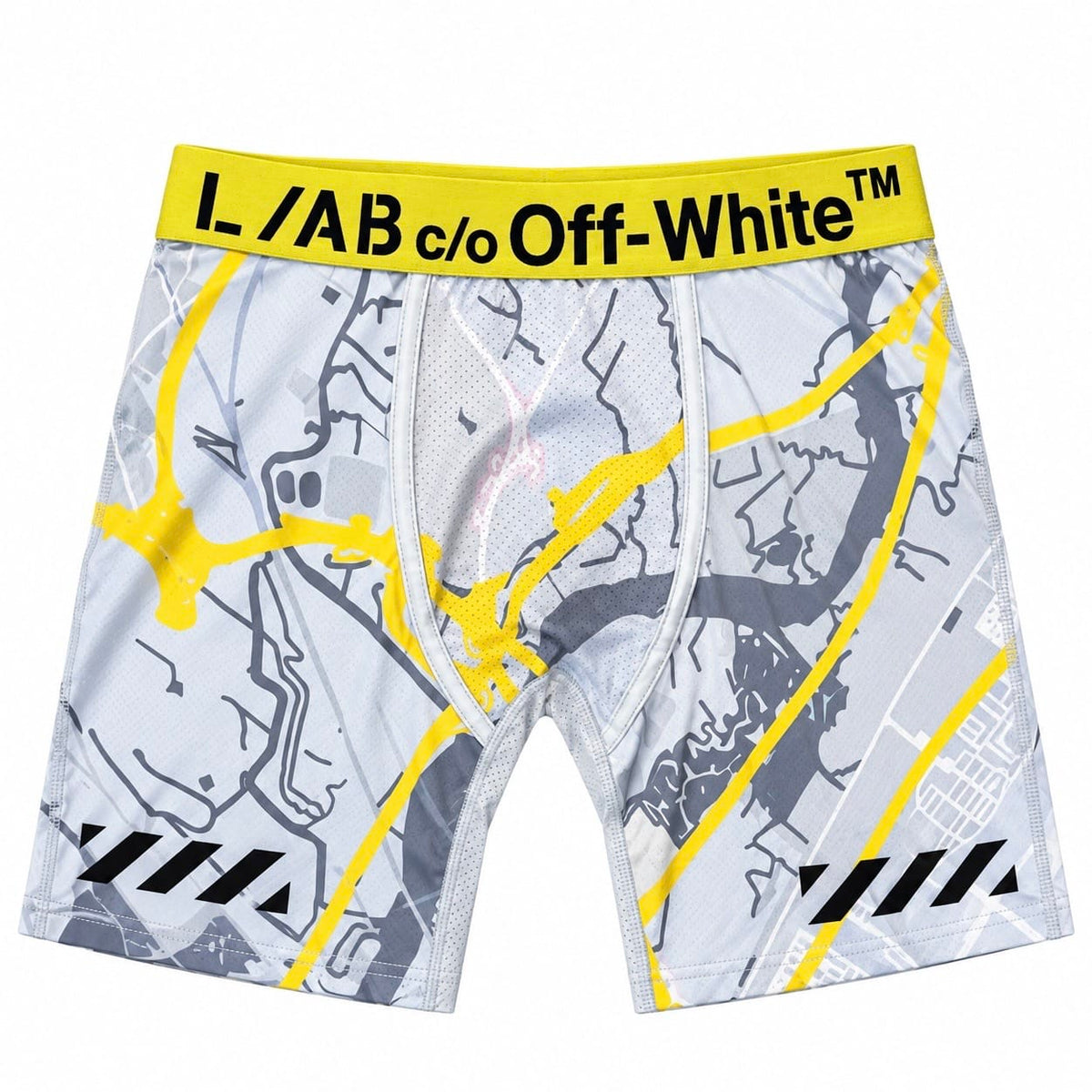 Lab Off-White Stacked Diags Map Aop Boxer Briefs (Gray)