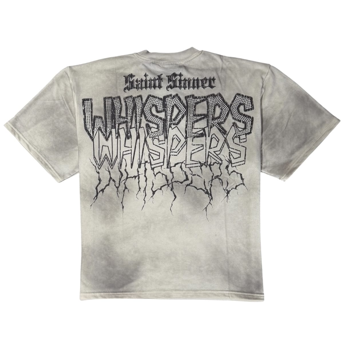 Rebel Minds Whispers Rhinestone Crop Tee (Cream) 610-11129