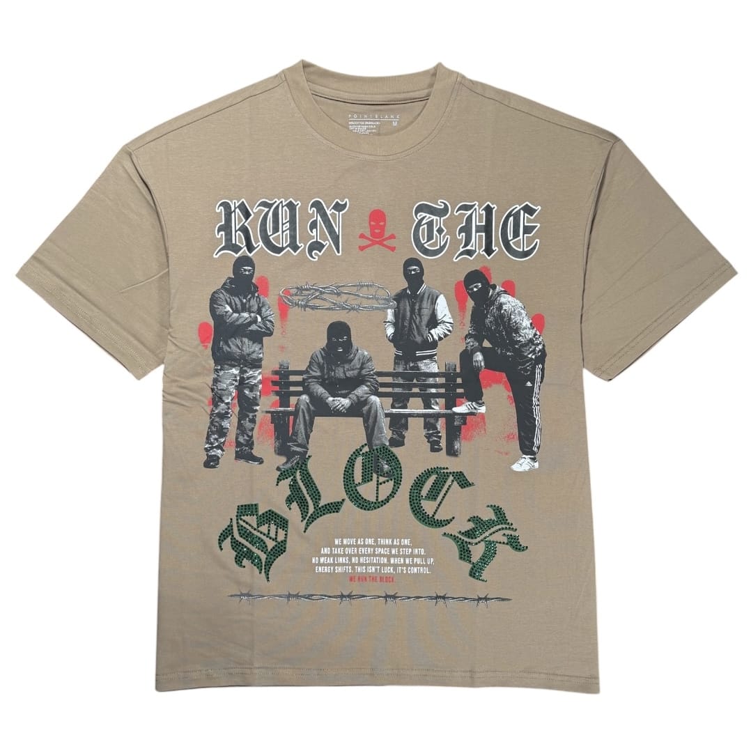 Point Blank Run The Block Tee (Sand Dune)