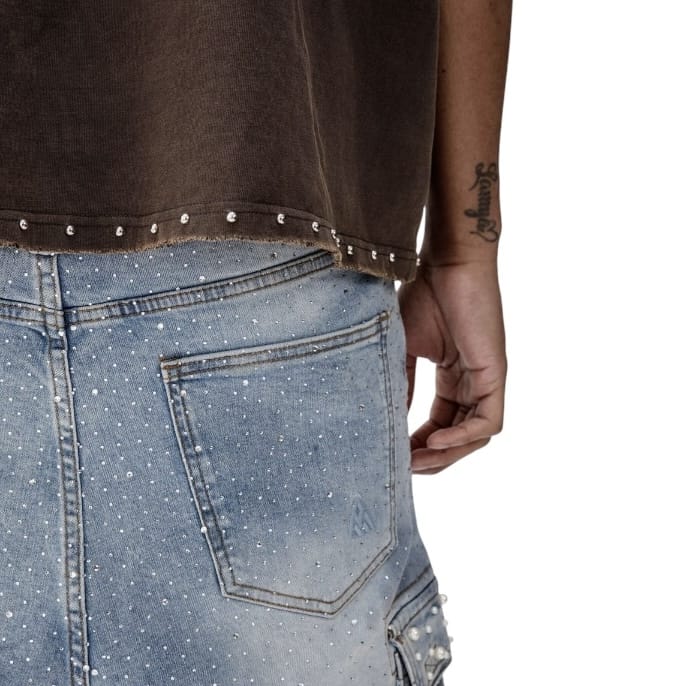 Paper Money Crystallized Pearl Short (Blue) PM1095