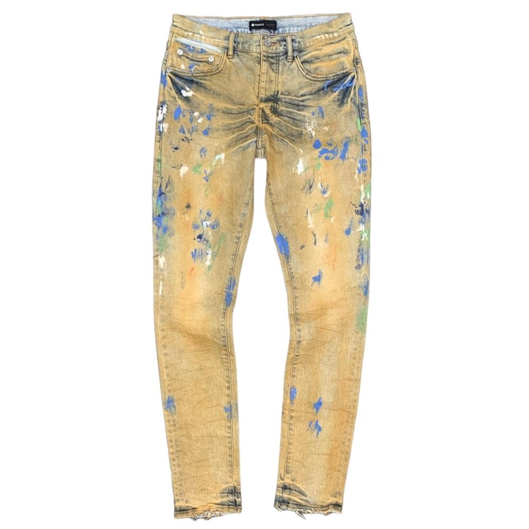 Purple Brand Low-Rise Splatter Jeans (Indigo Paint) - P001-COIP322