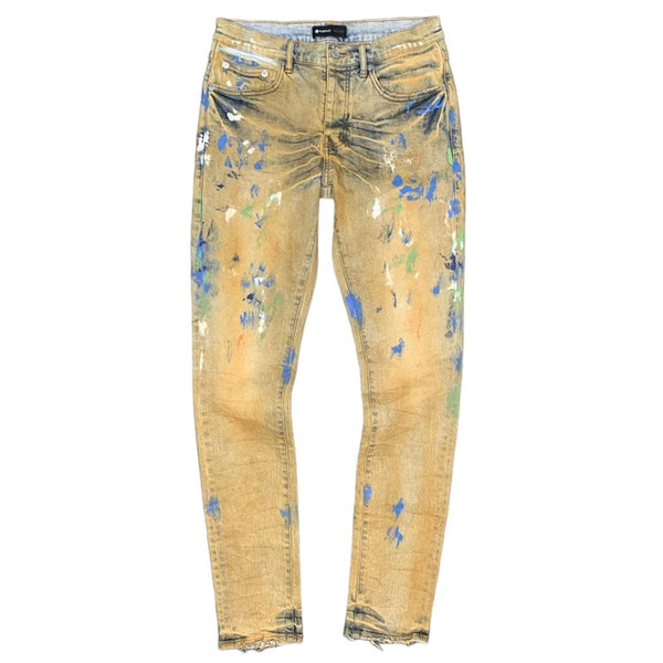 Purple Brand Low-Rise Splatter Jeans (Indigo Paint) - P001-COIP322