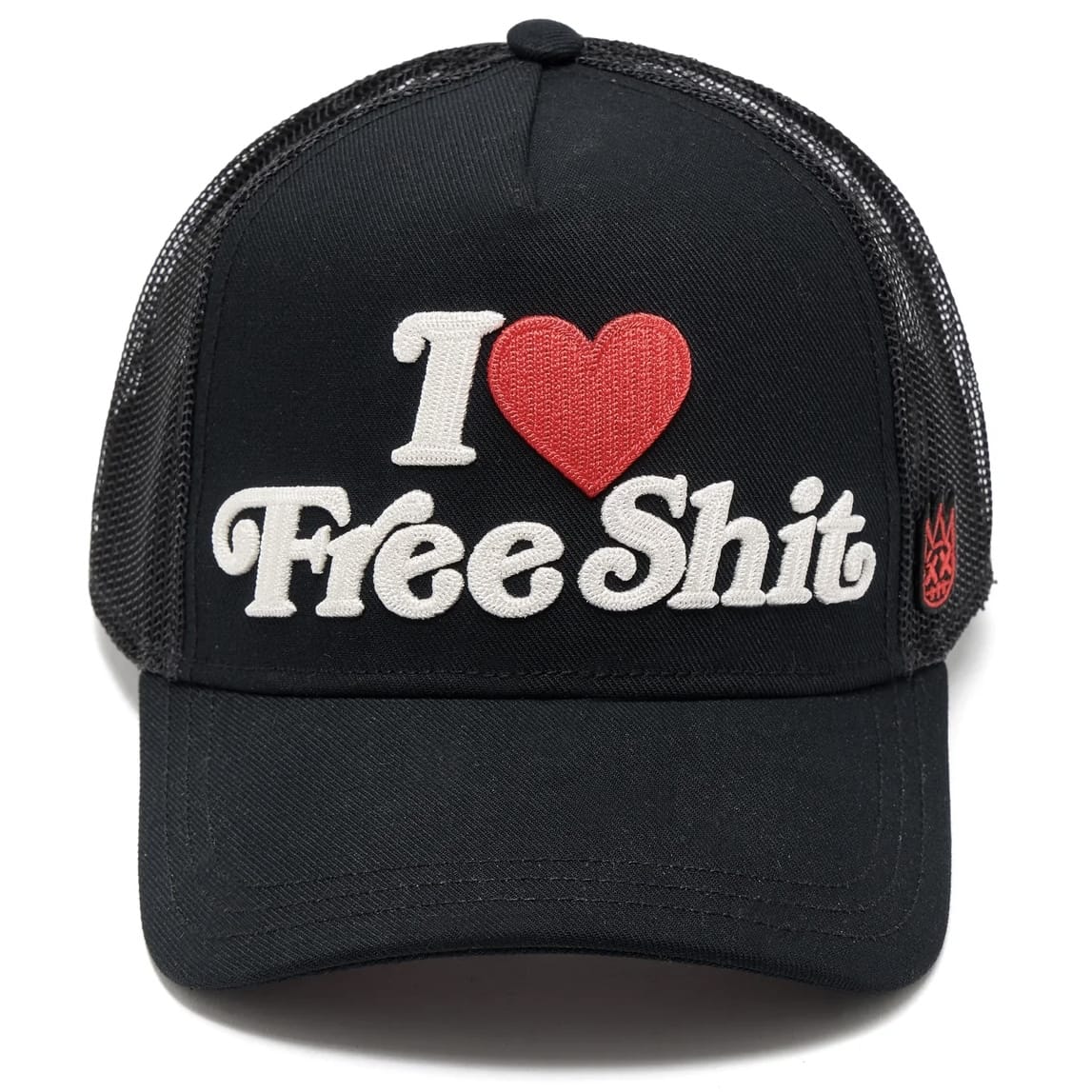 Cult Of Individuality Mesh Back Trucker I Love Free Shit Hat (Black)