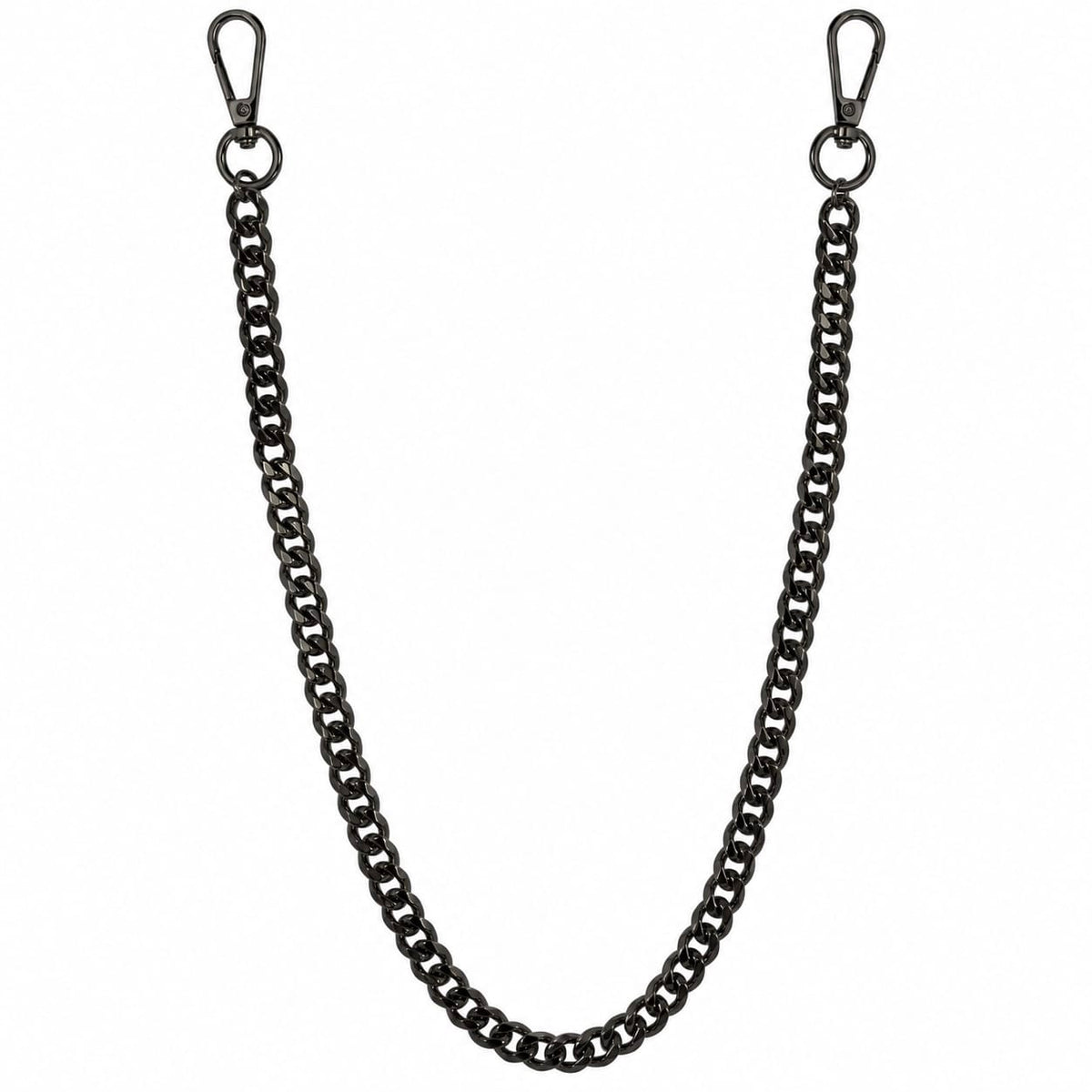 Jewelry Essentials Solid Cuban Link Pant Chain (Black) BKC-208BK