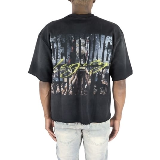 R3bel Denim Icon French Terry Rhinestone Tee (Black)