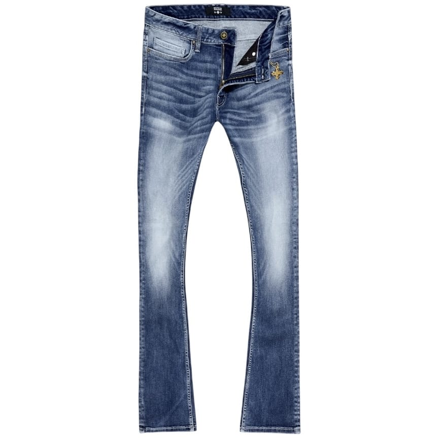 See You In Paradise Super Skinny Stacked First Class Denim (Aged Wash)