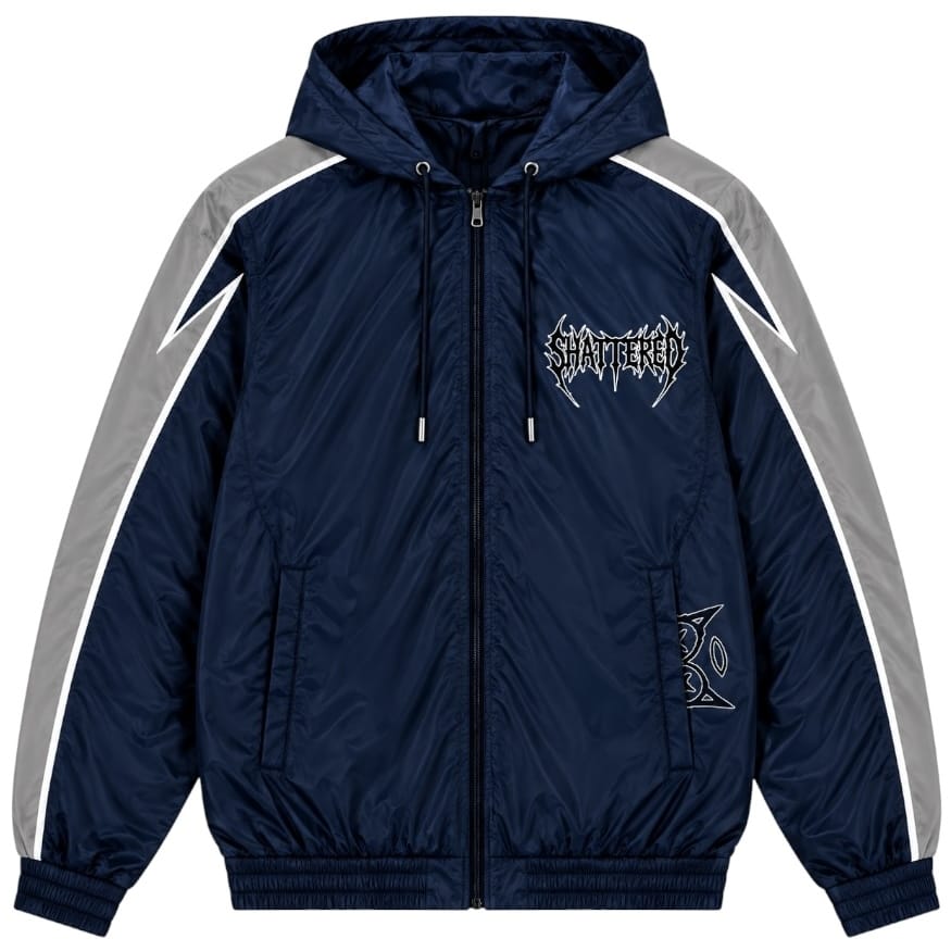 Shattered Hearts Peekaboo Nylon Set (Navy)