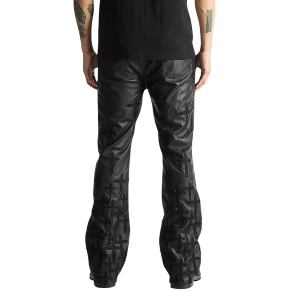 Rta Mael Slim Flare Jean (Black Descending Cross)