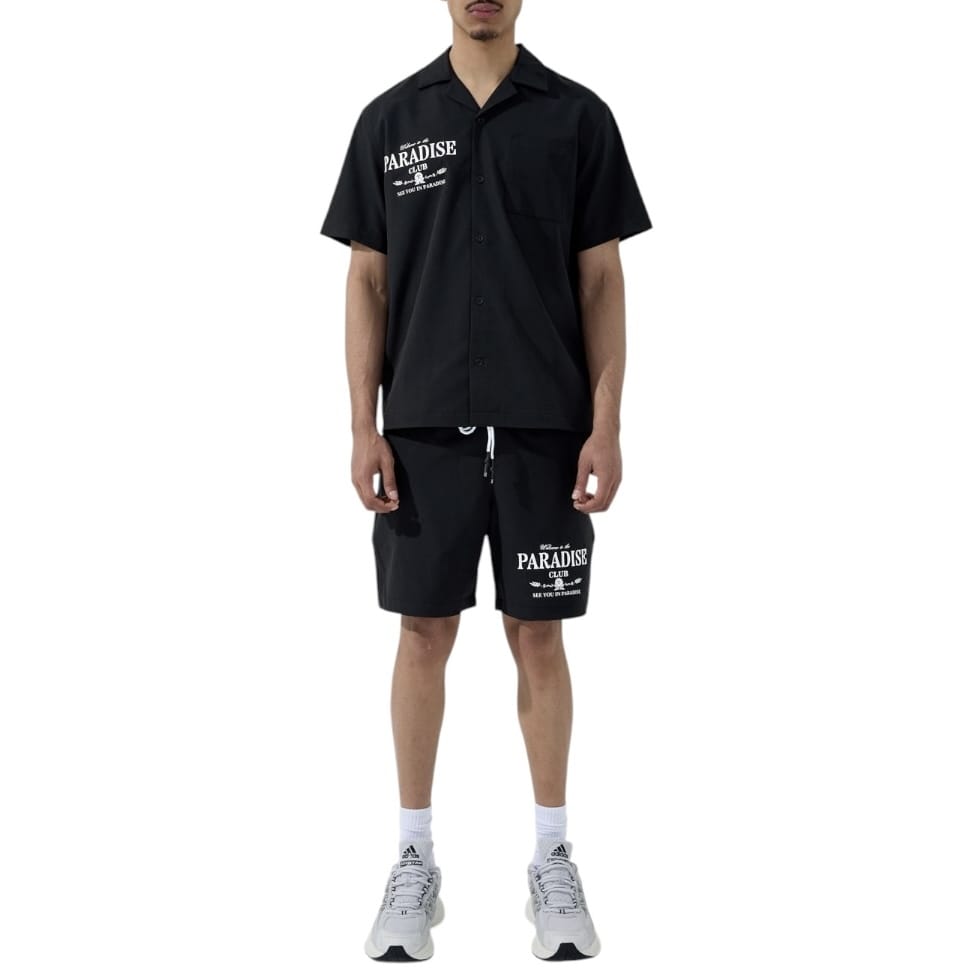 See You In Paradise Club Shirt and Short Set (Black)