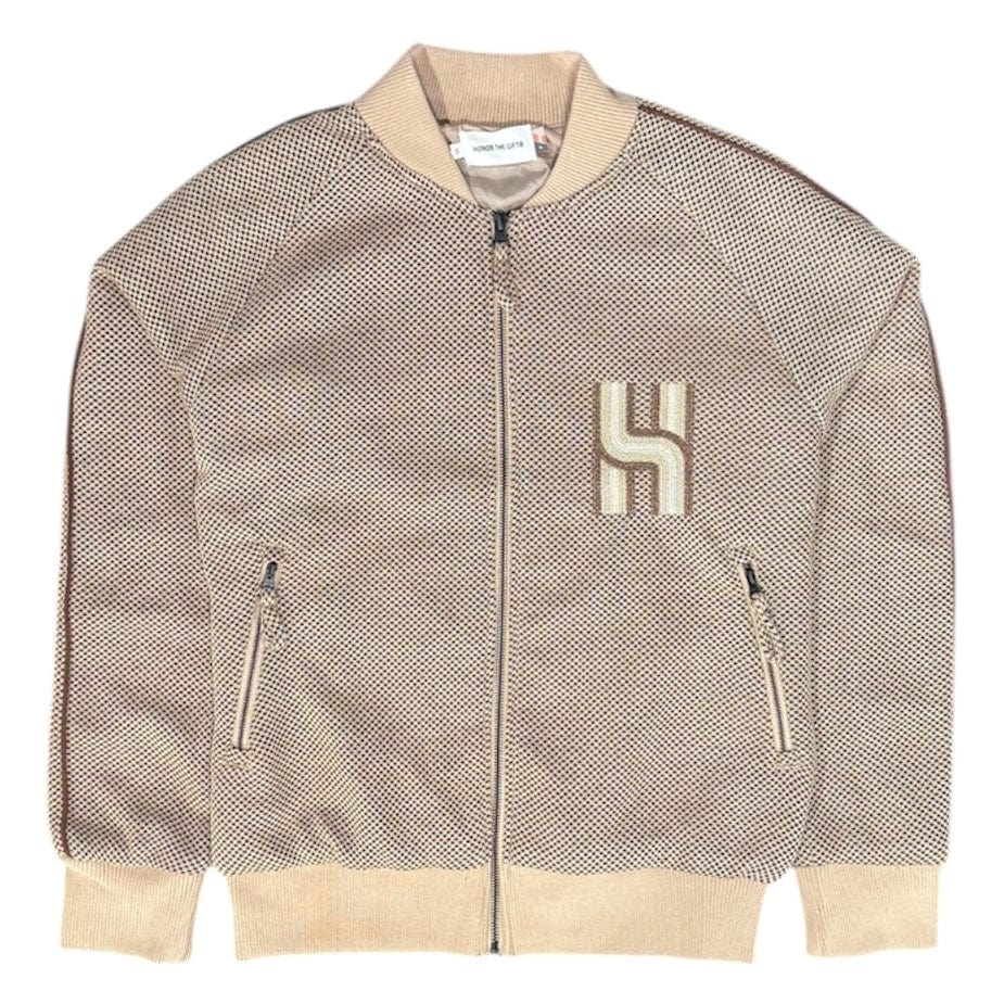 Honor The Gift Novelty Knit Track Jacket (Brown) HTG240361