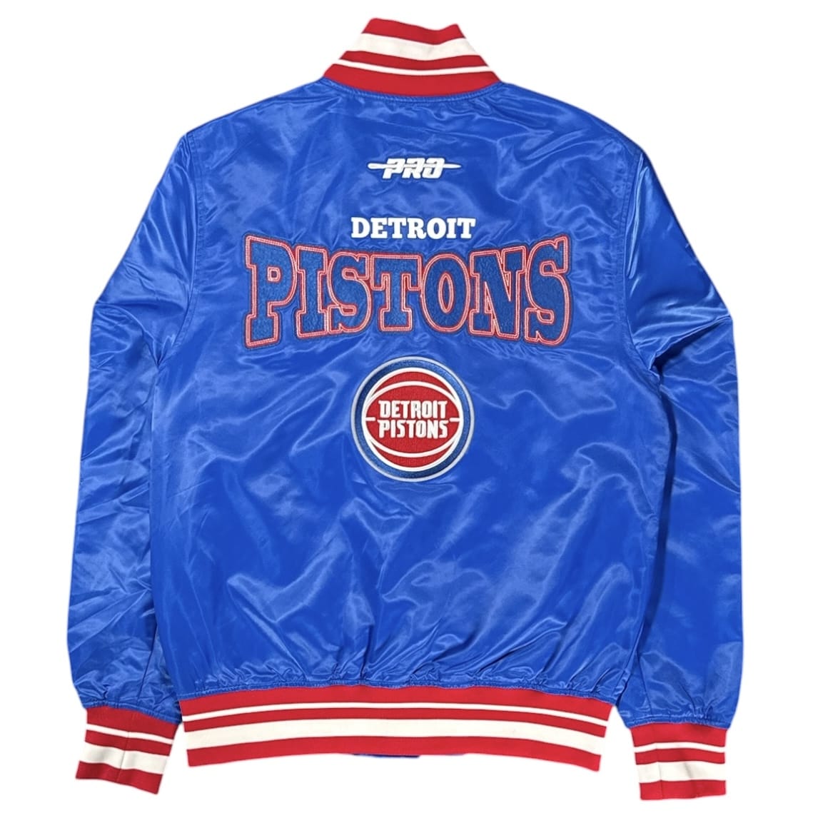 Pro Standard NBA Detroit Pistons Day One Satin Rib Jacket (Royal Blue/Red)