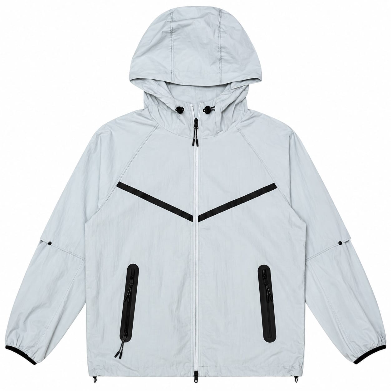 Civilized Nylon Zip Hoodie & Pants Tech Set (Light Grey) RF260-LGY