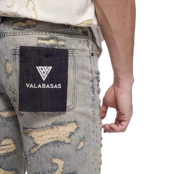 Valabasas Incise Denim Shorts (Vintage Wash) VLBS-VSH1-1009