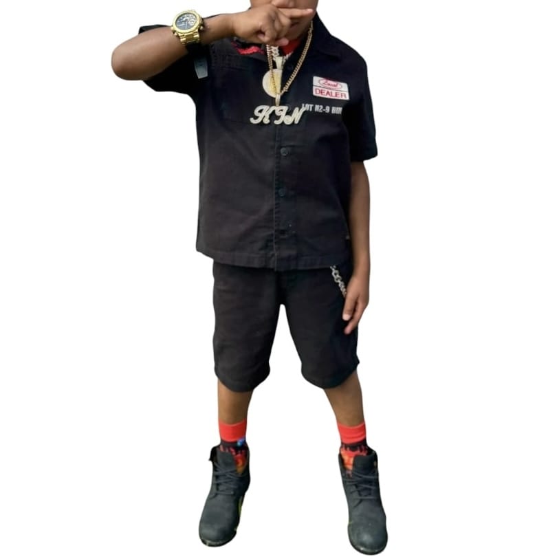 Kids Jordan Craig Re-up Mechanic Short Set (Black)
