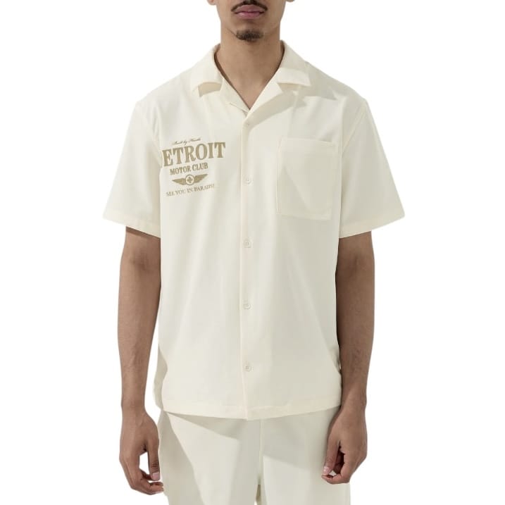 See You In Paradise Detroit Motor Club SS Shirt & Short Set (Cream)