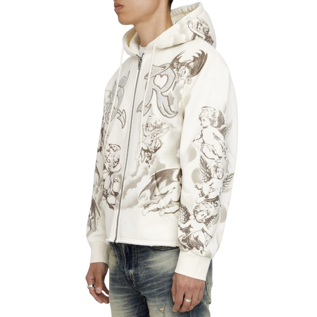 Smoke Rise Trouble In Peace Zip Hoodie (Ecru) FO26F541