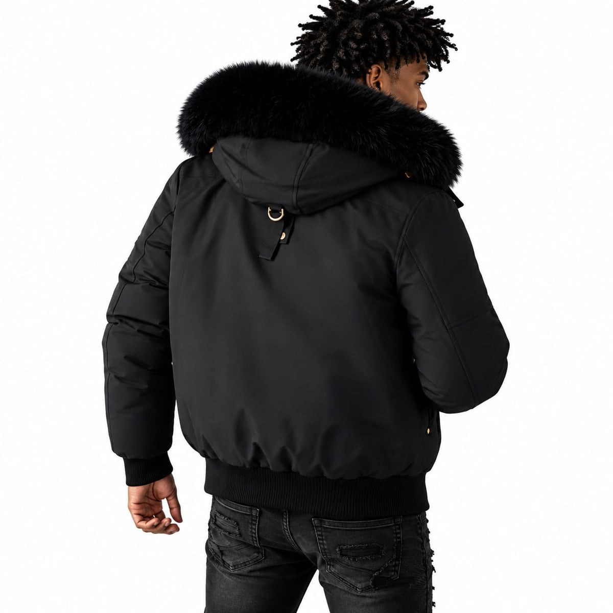 Moose Knuckles Gold Series Original Ballistic Bomber Jacket (Black/Gold)