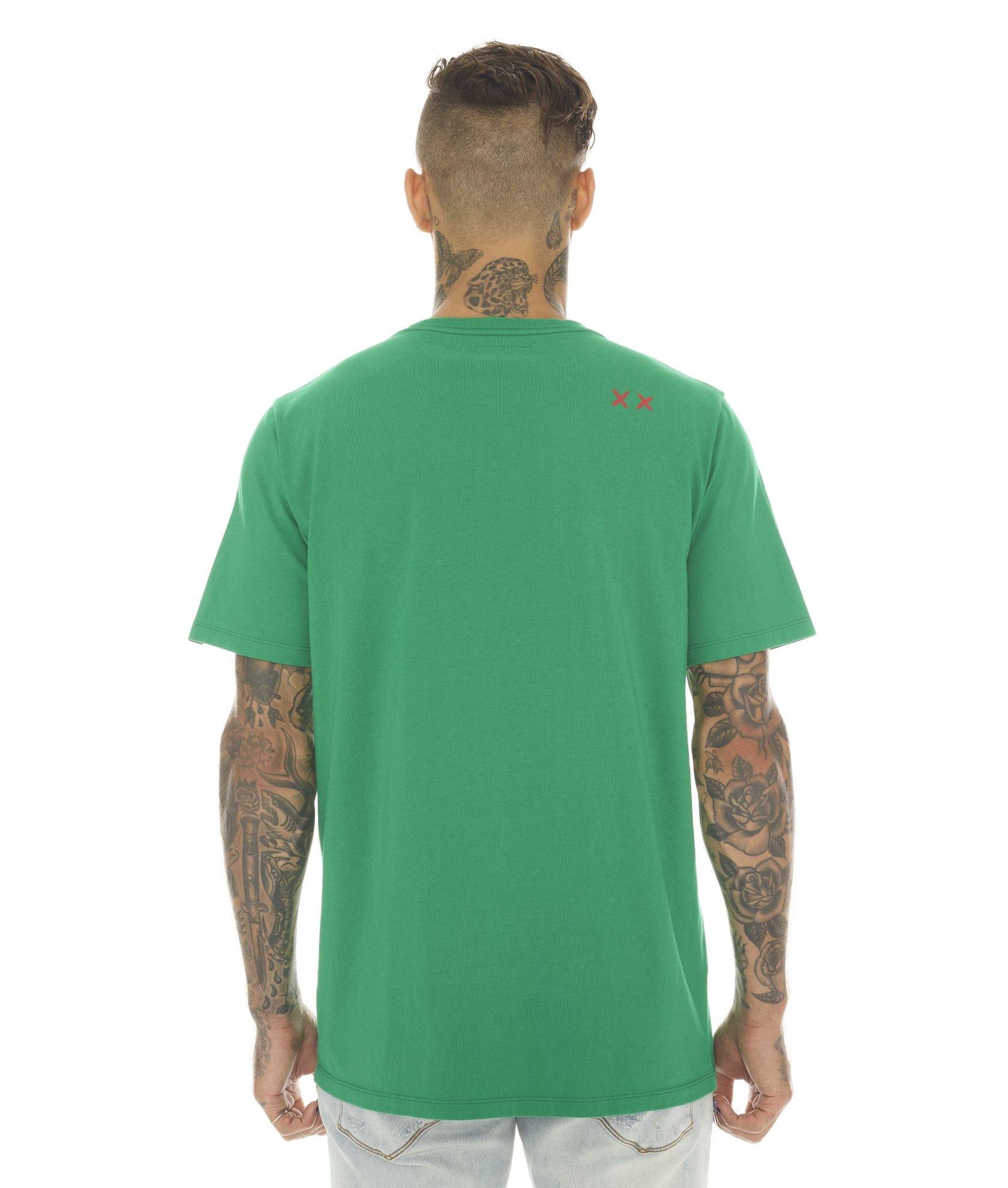 T-SHIRT SHORT SLEEVE CREW NECK TEE "S&D & ROCK N ROLL" IN KELLY GREEN