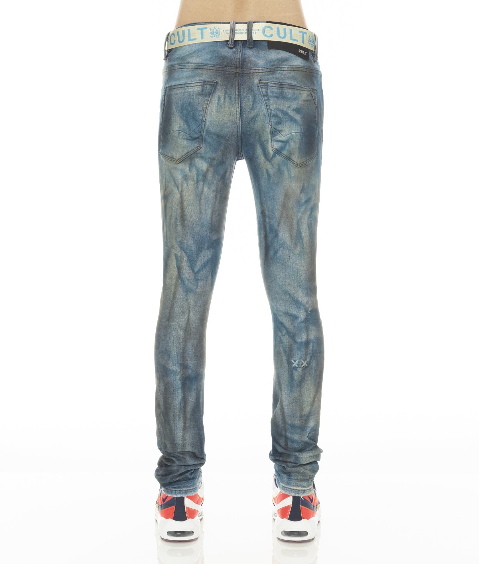 PUNK SUPER SKINNY STRETCH w/BABY BLUE BELT IN KASSO