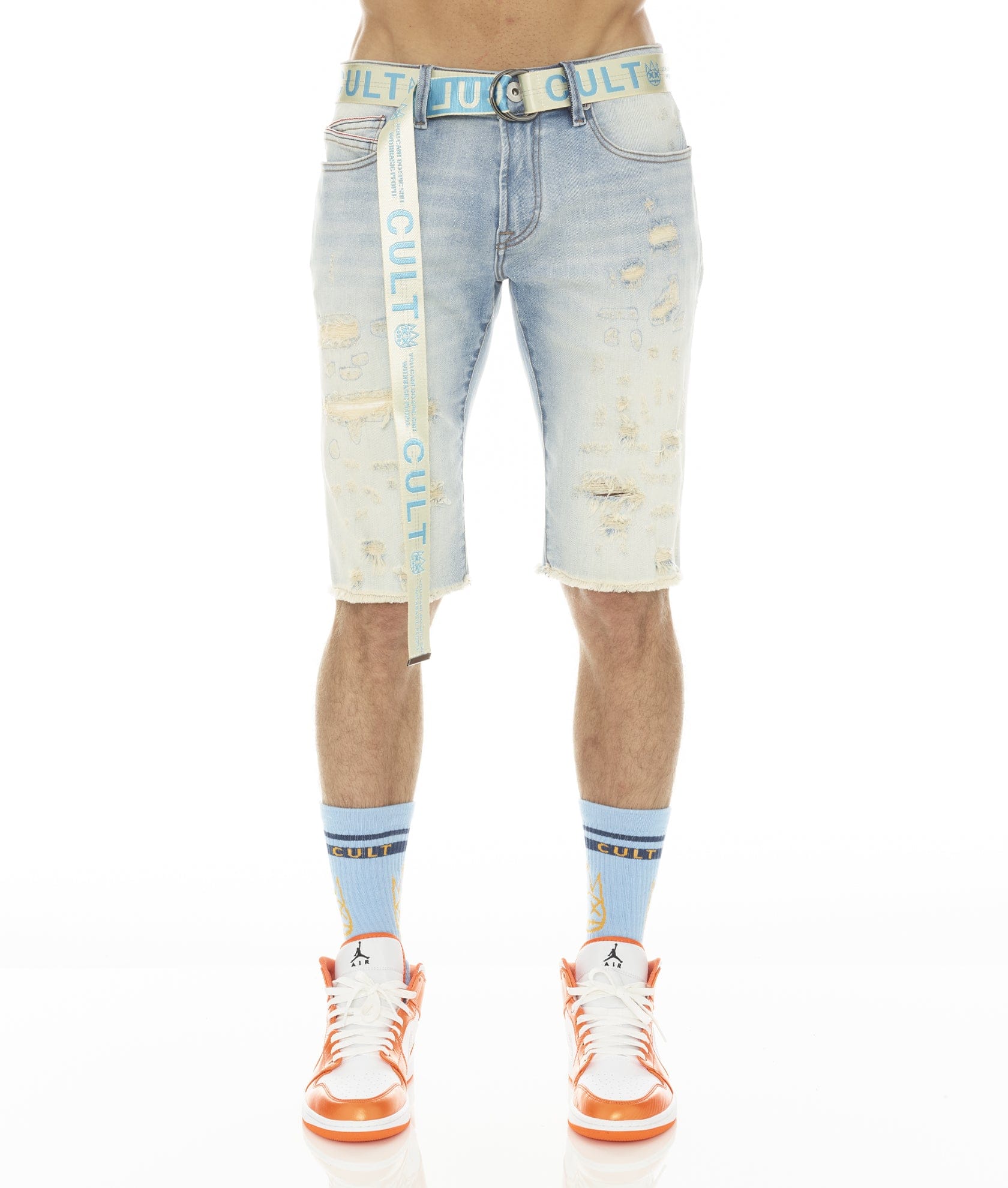 ROCKER SHORT STRETCH w/ BELT IN SCARS