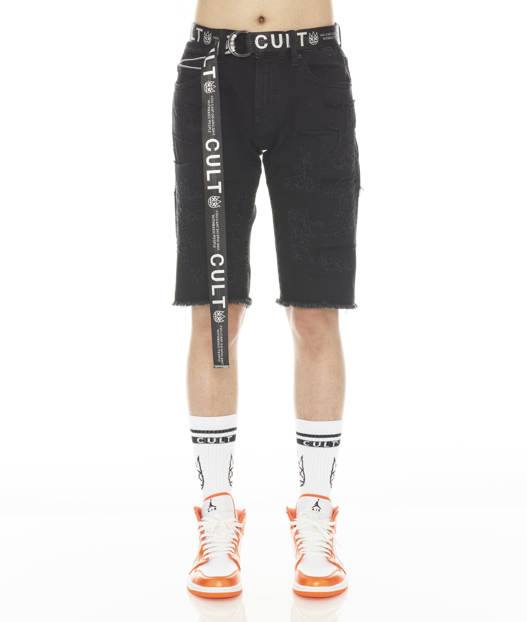 ROCKER MENS SHORT STRETCH w/ BELT IN GRUNGE