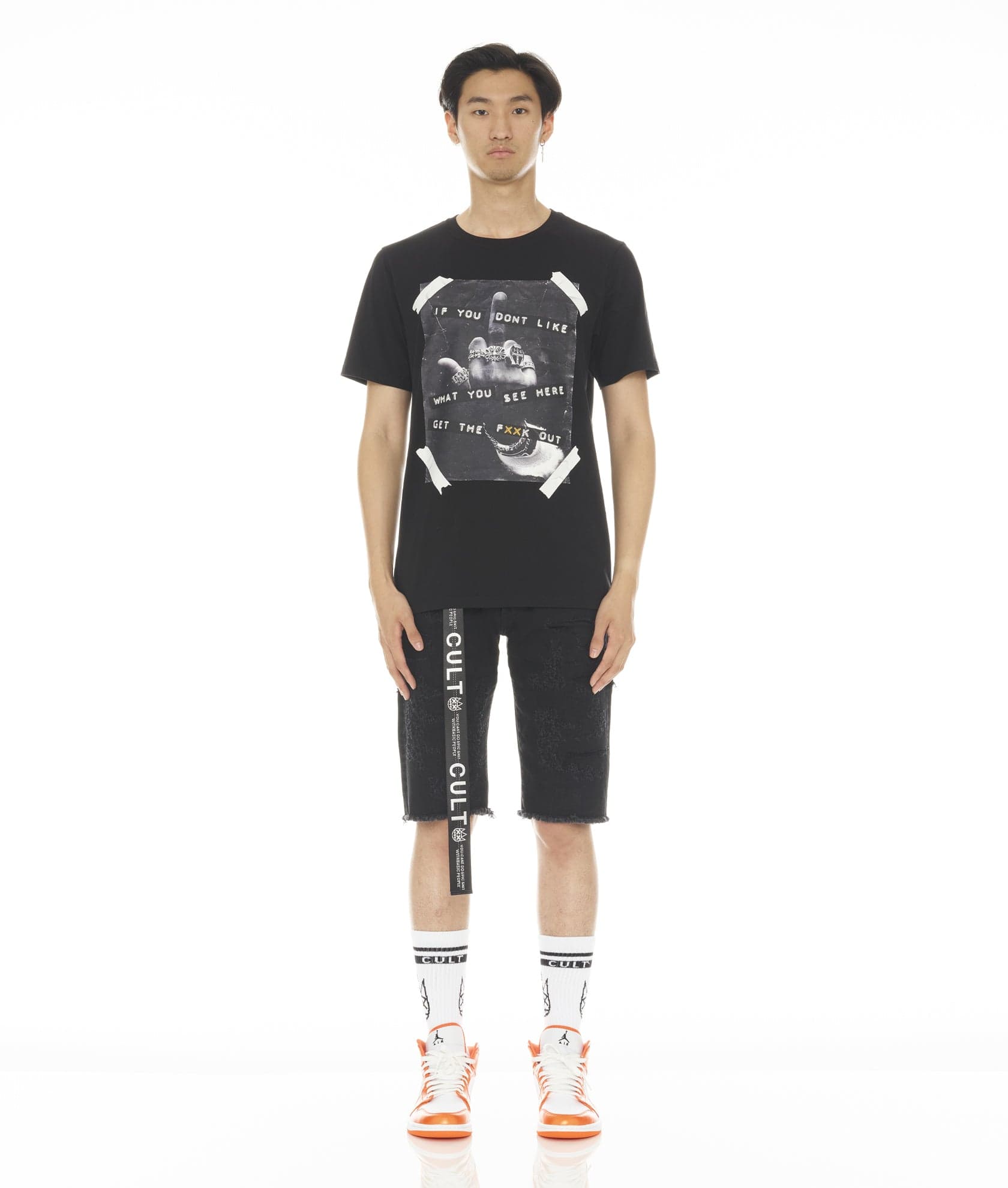 ROCKER MENS SHORT STRETCH w/ BELT IN GRUNGE