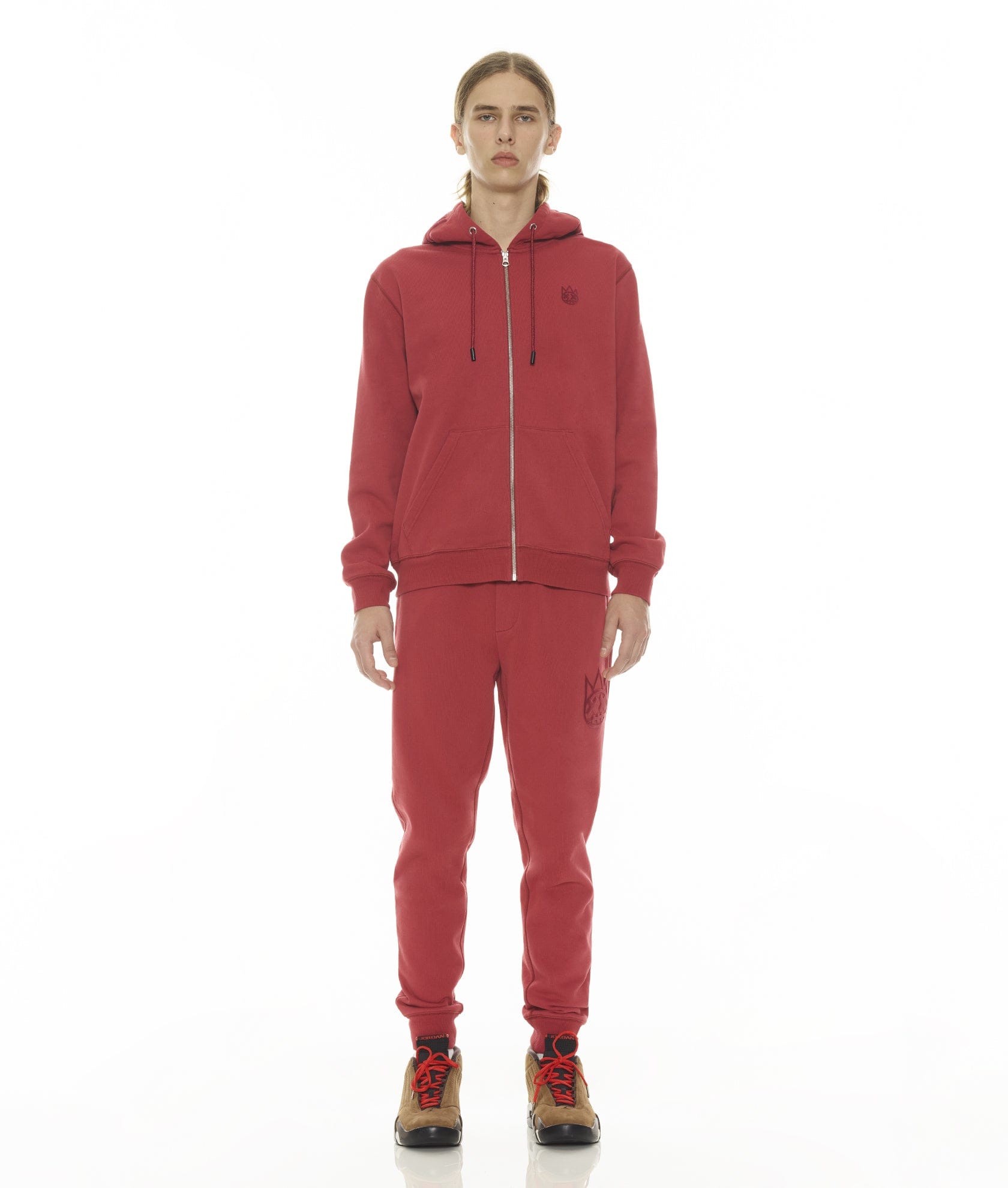 ZIP HOODY IN GARNET