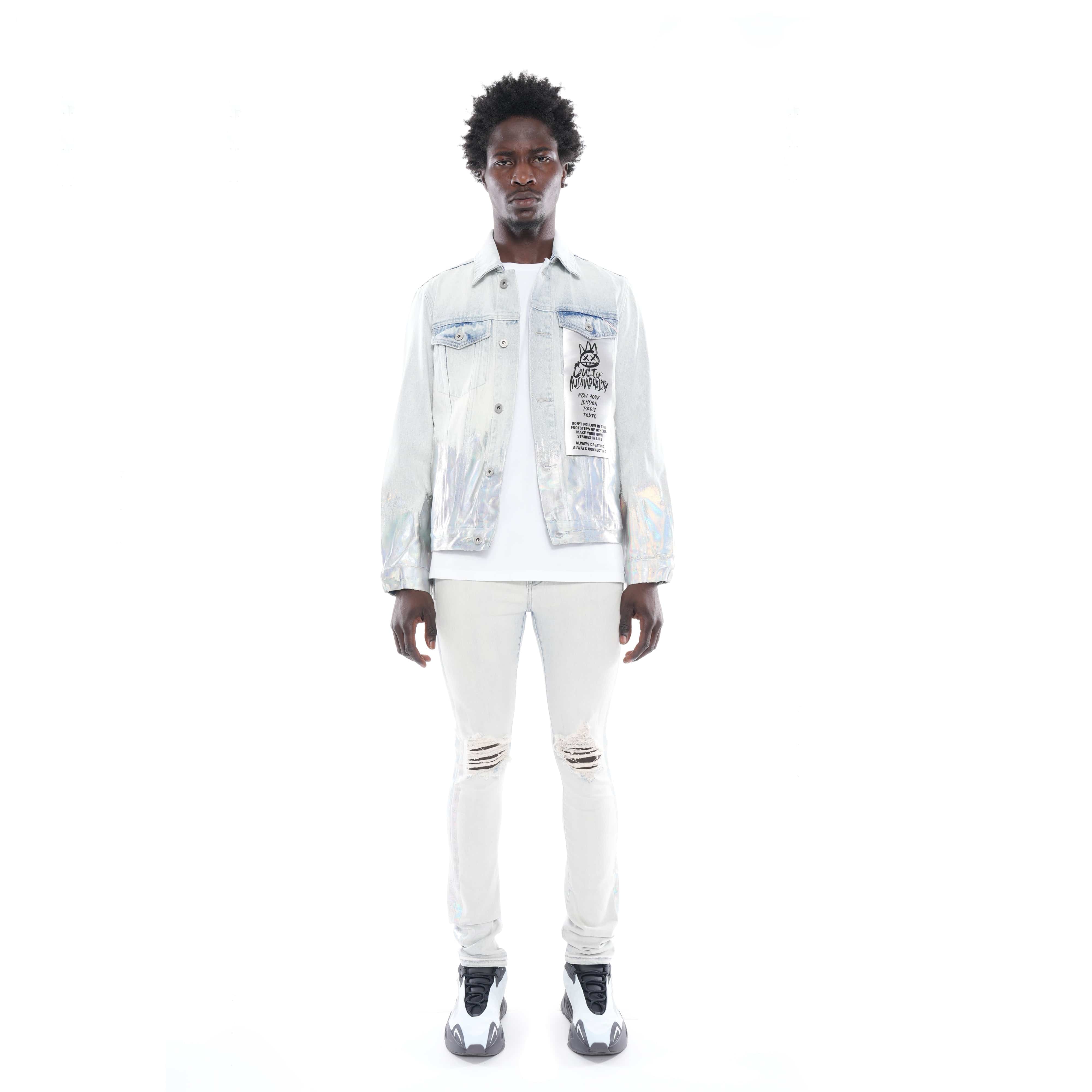 PUNK SUPER SKINNY BELTED STRETCH IN FOIL