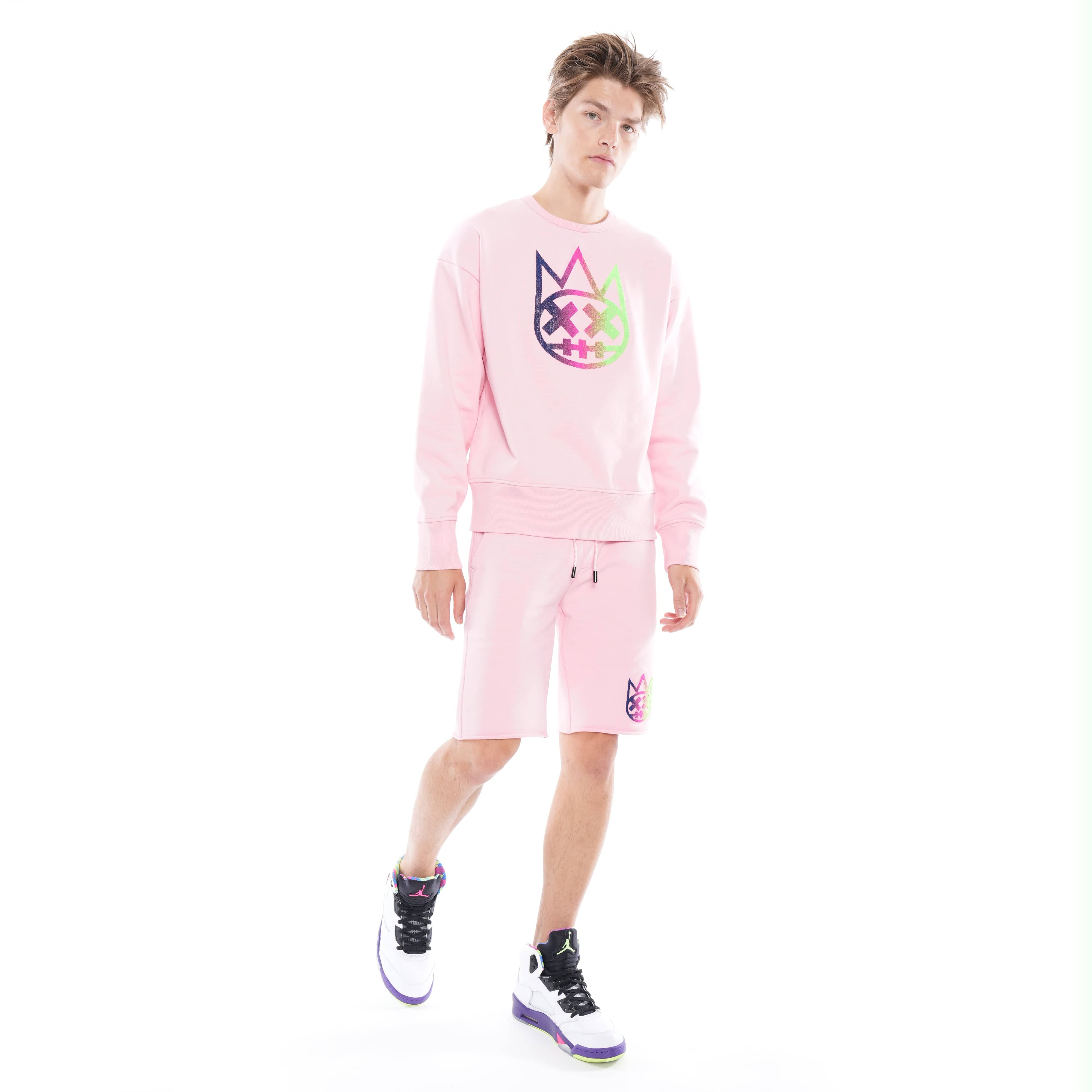 Crew Neck Fleece In Candy Pink