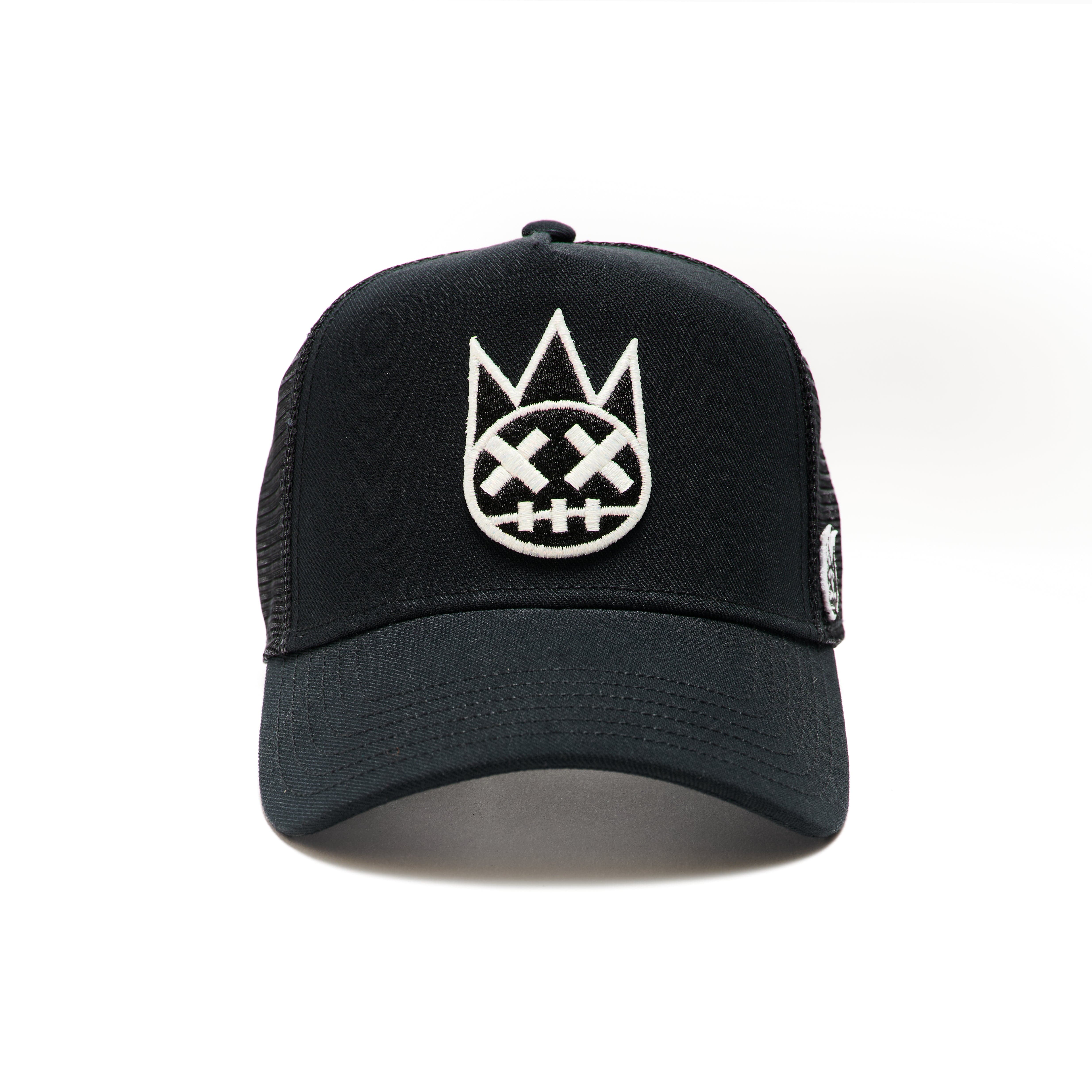 Black Trucker Hat – Mesh Back, White Clean Logo