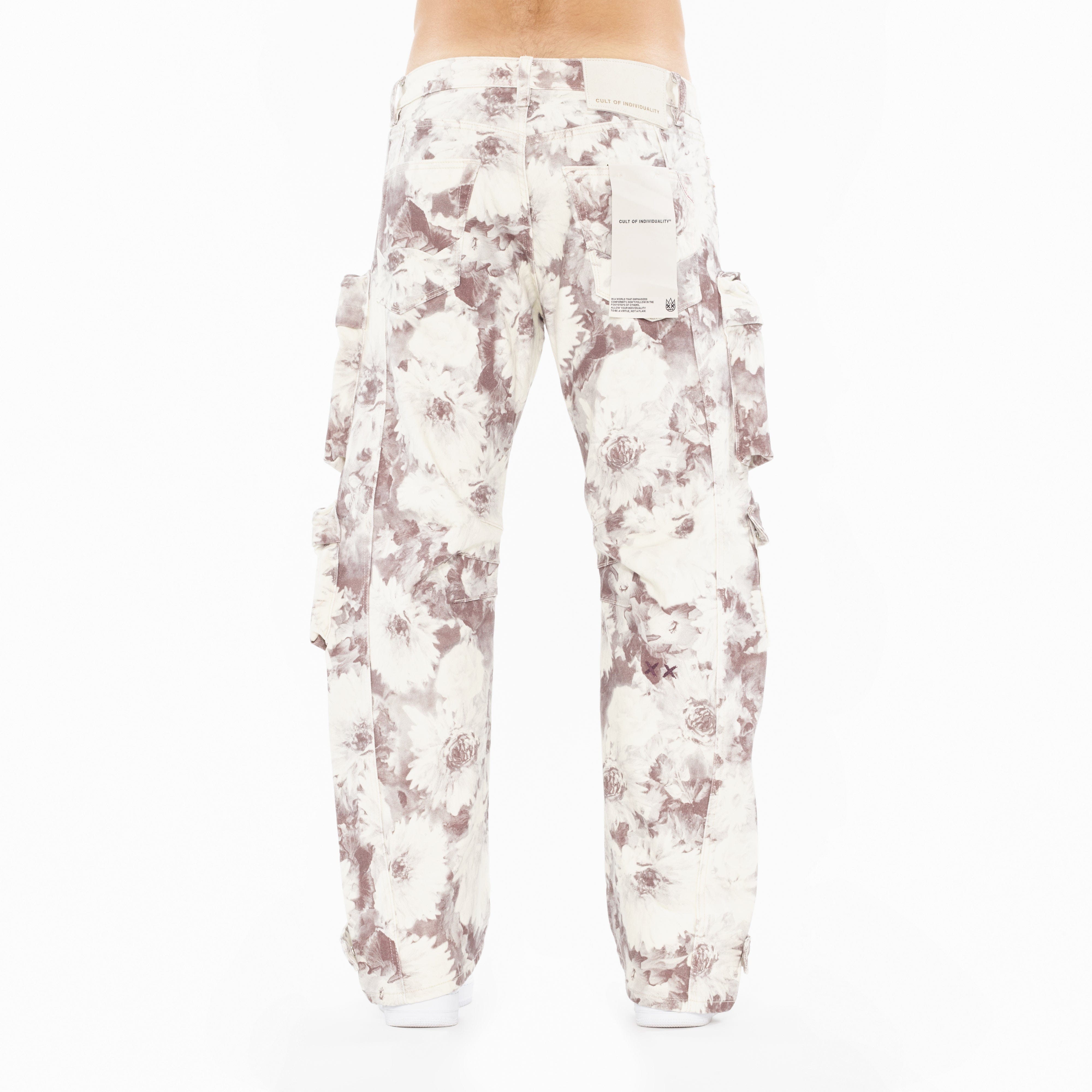 Cult's Grunge Baggy Cargo 610 Jeans in Floral Print