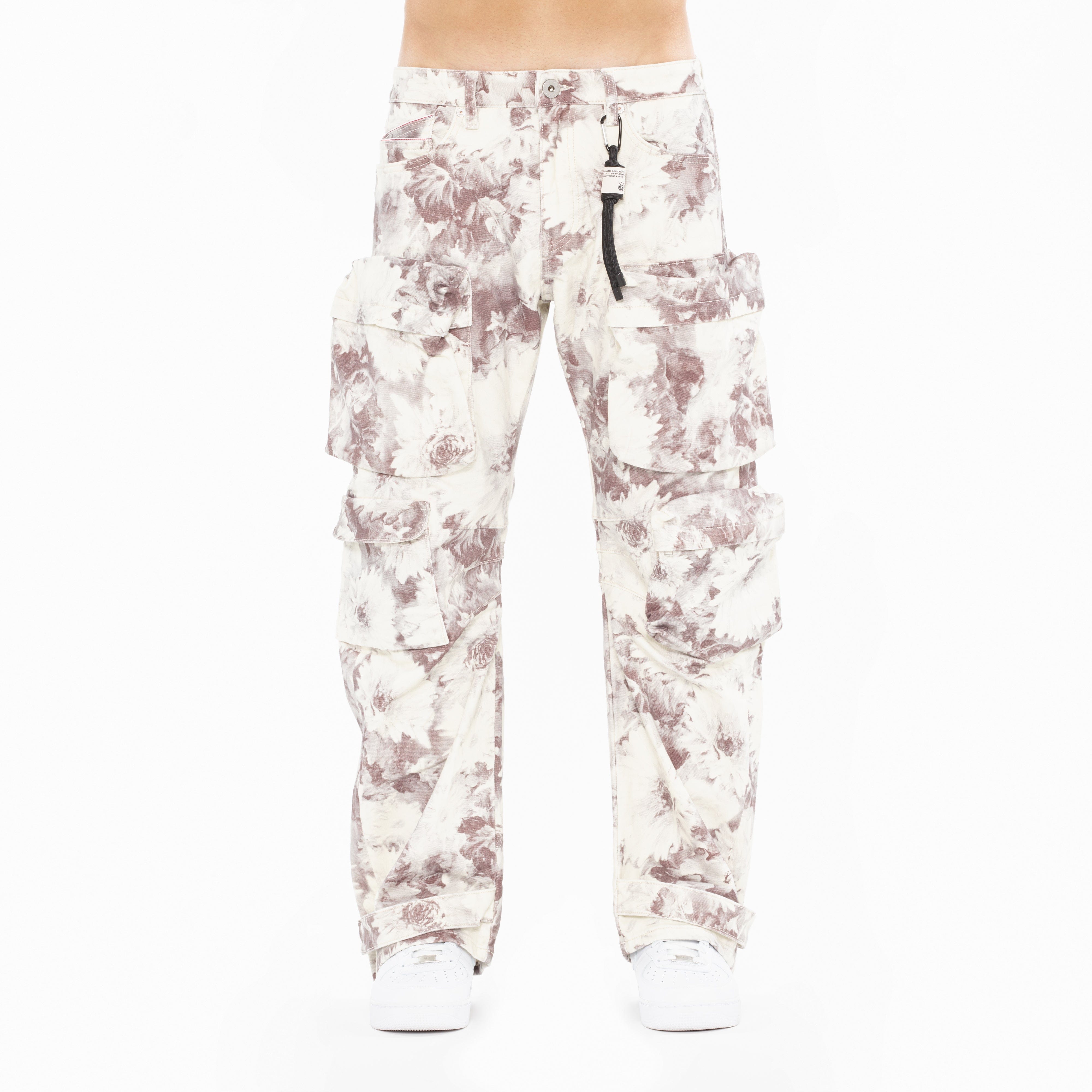 Cult's Grunge Baggy Cargo 610 Jeans in Floral Print