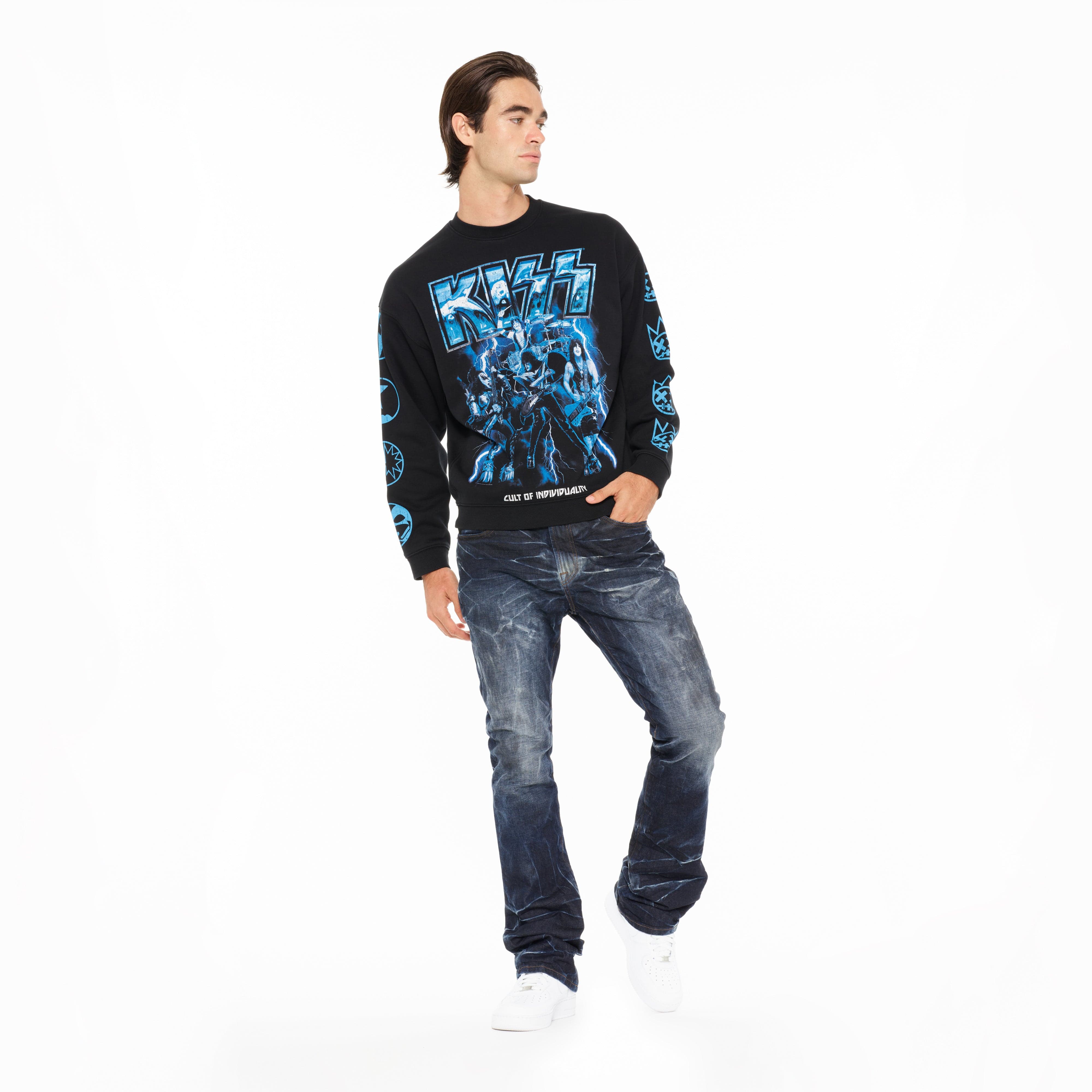Cult's Novelty Fleece Crew Sweatshirt in Black