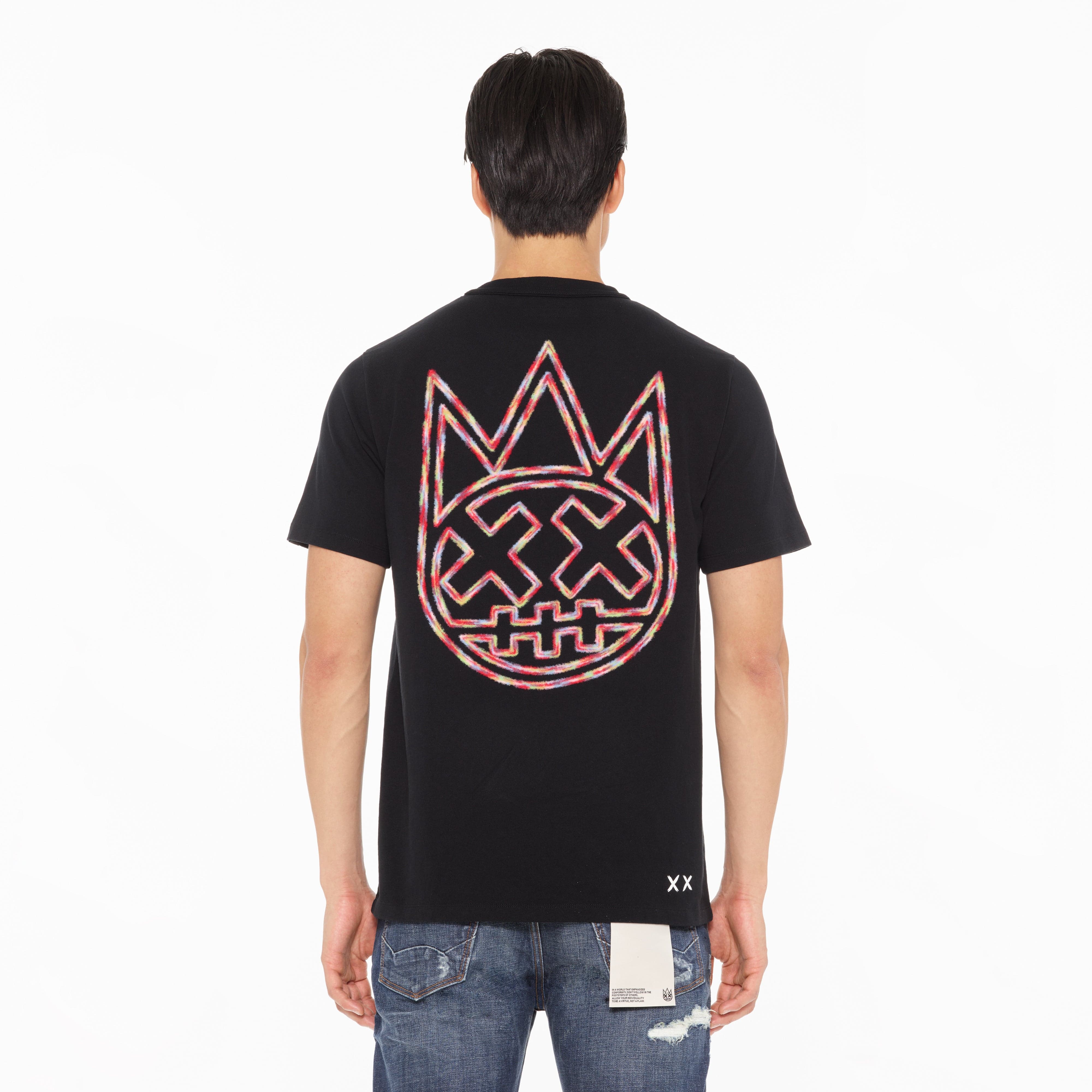 Cult's Heavyweight Short Sleeve Crew Neck Tee "Script Logo" in Black