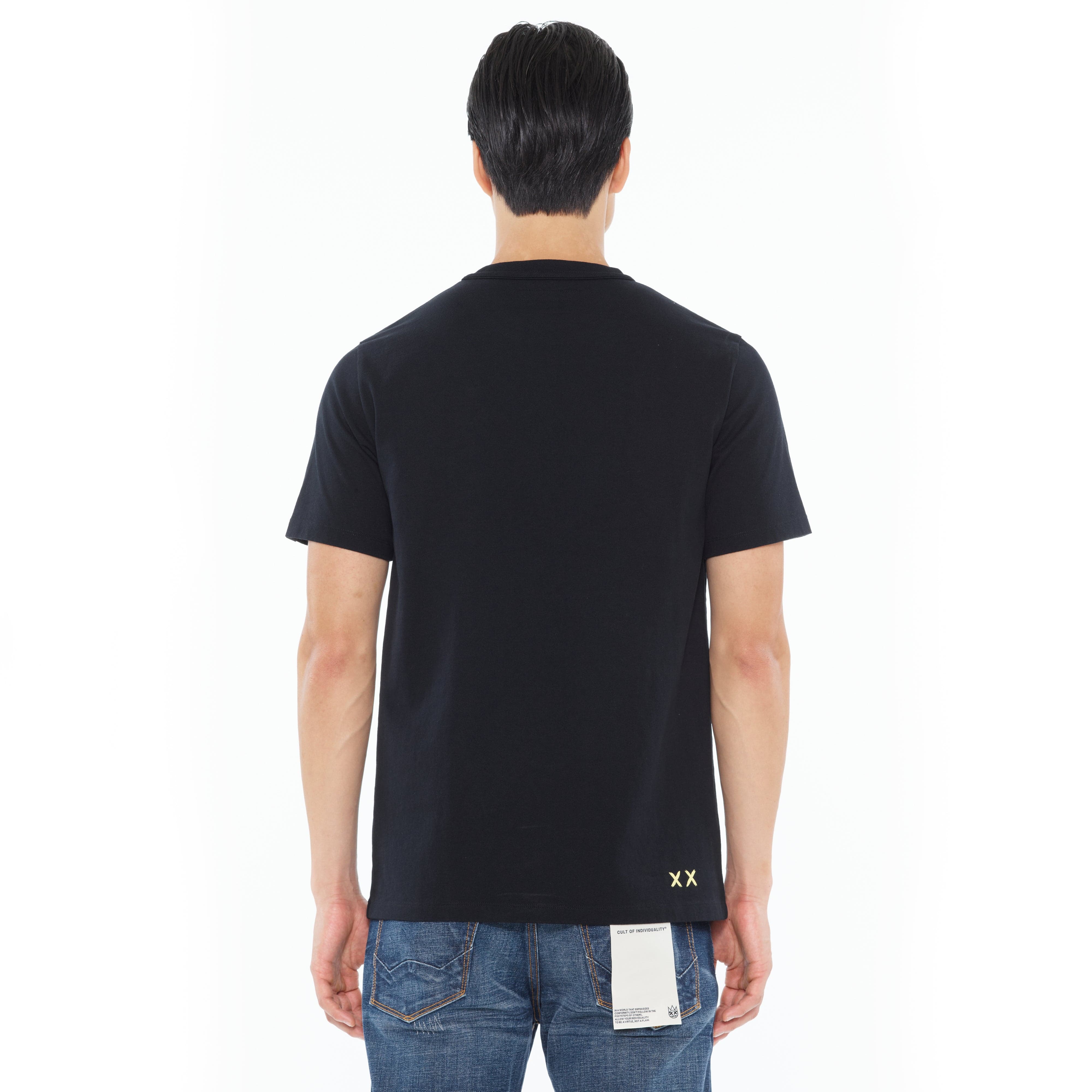 Cult's Heavyweight Short Sleeve Crew Neck Tee "Cash" in Black