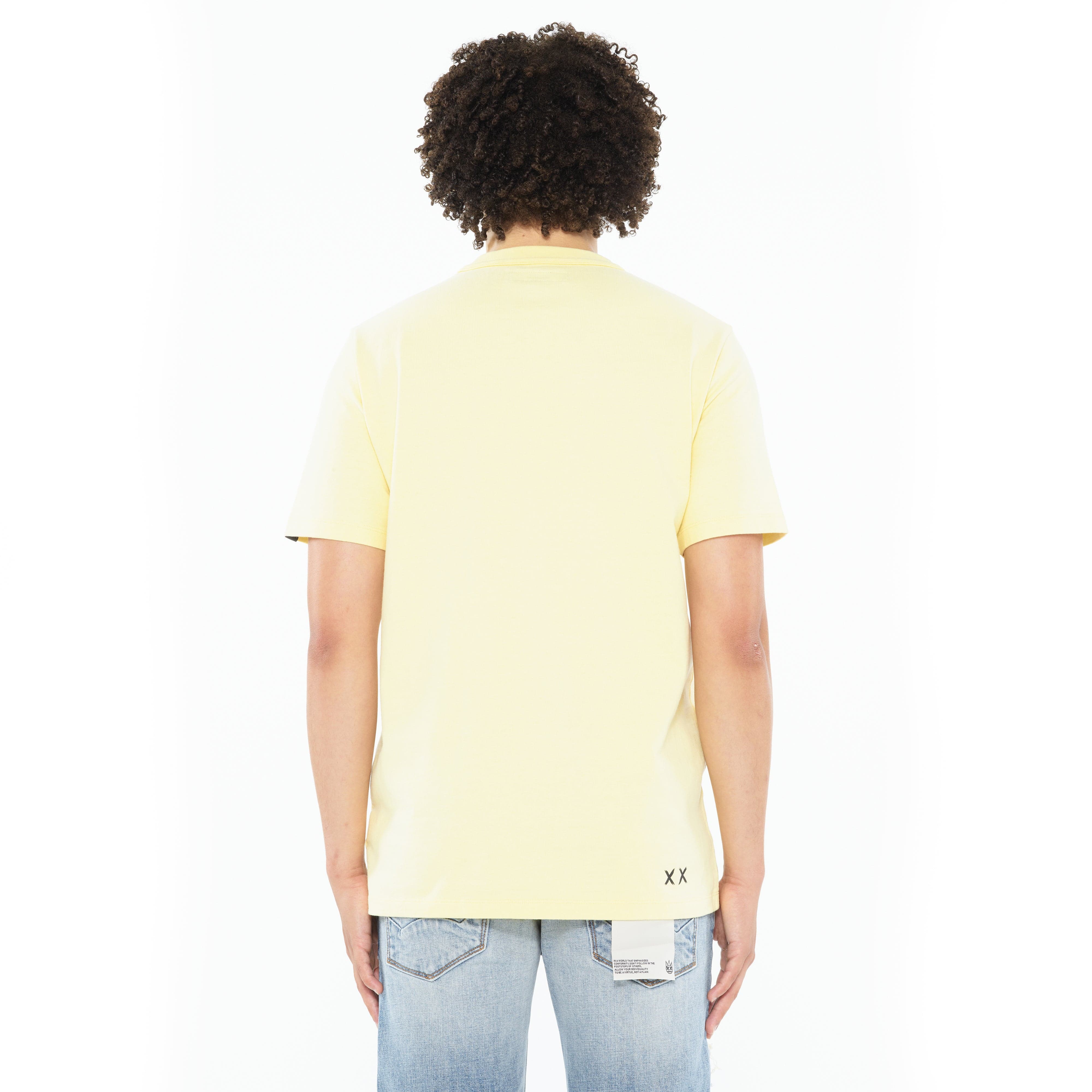Cult's Heavyweight Short Sleeve Crew Neck Tee "Get Along" in Banana