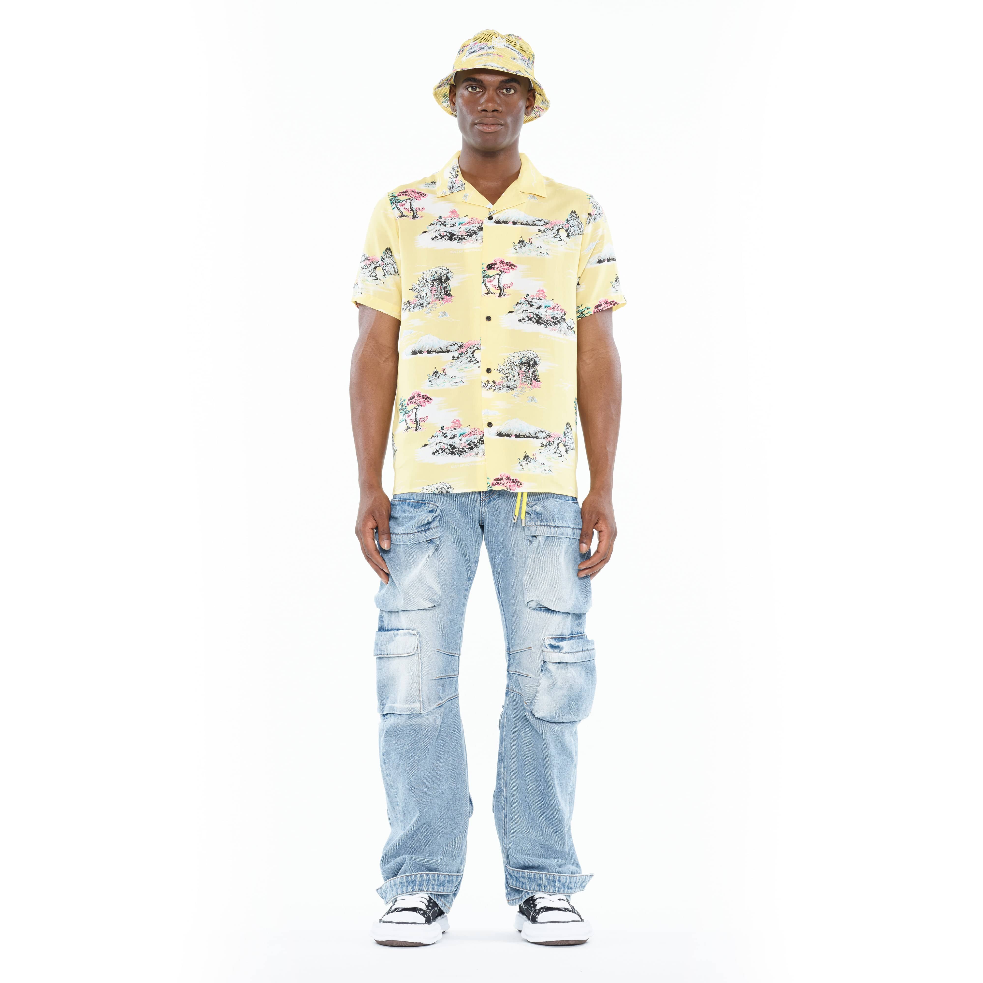 Cult's Cuban Short Sleeve Woven Shirt in Senshi
