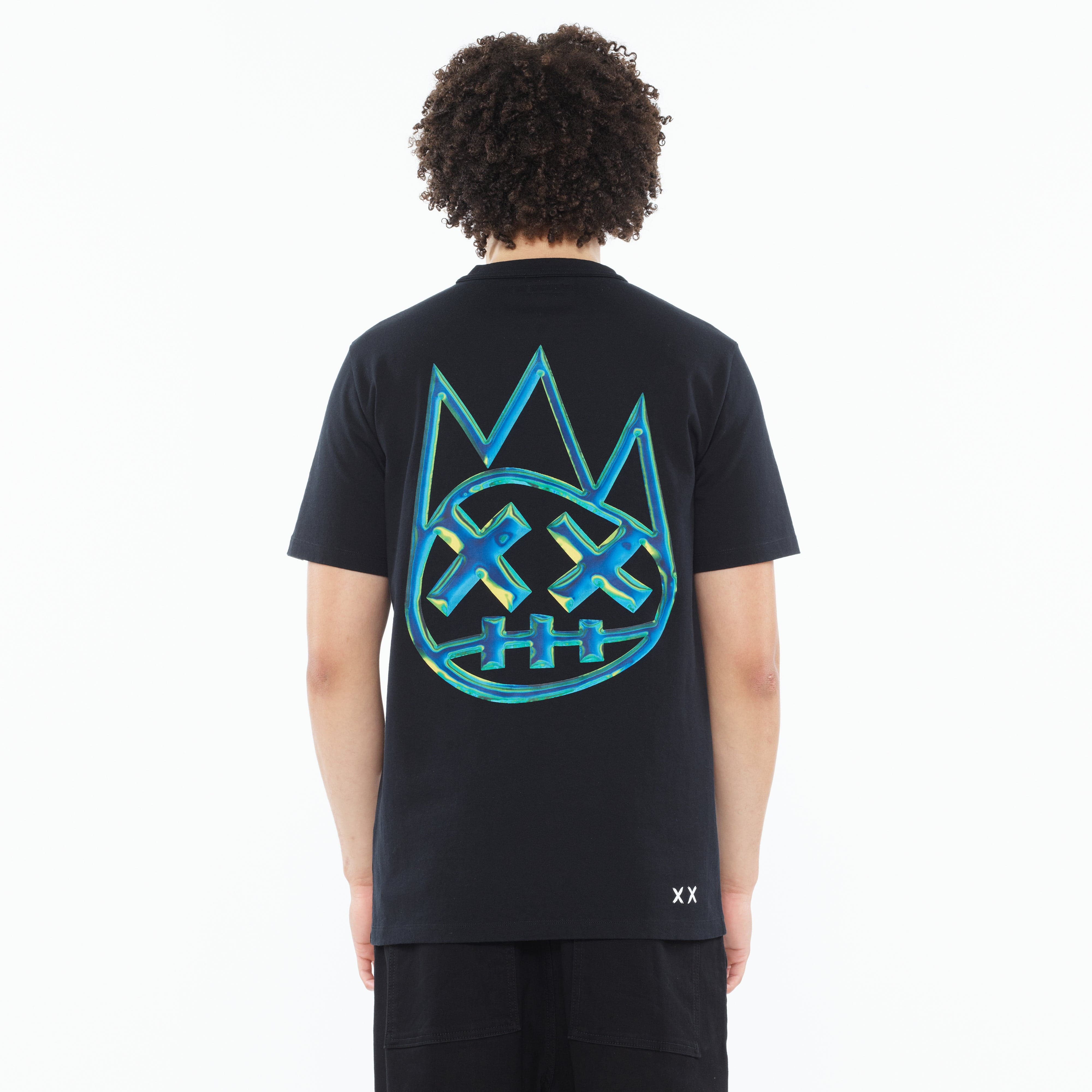 Cult's Heavyweight Short Sleeve Crew Neck Tee "Bubble Logo" in Black