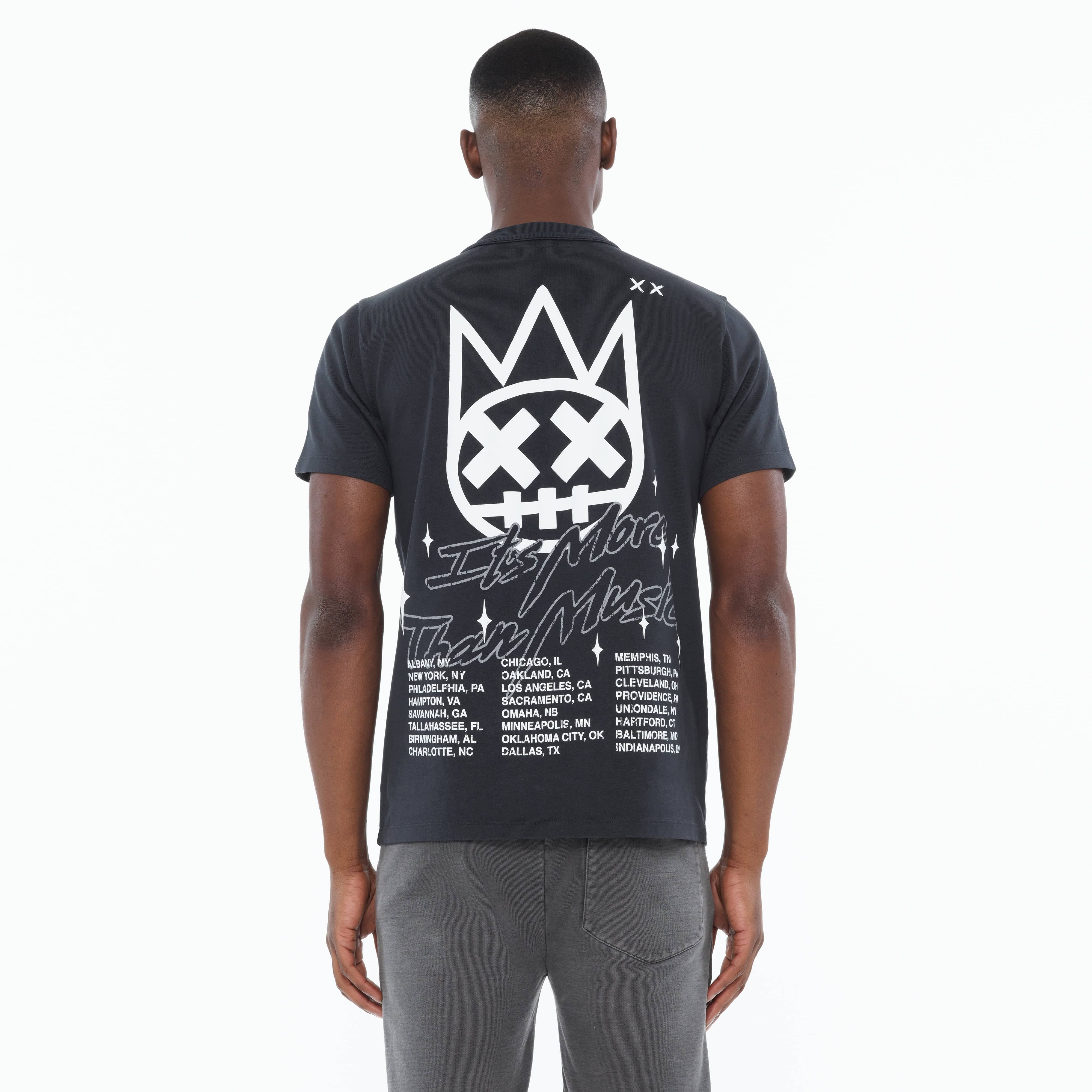 Cult's Heavyweight Short Sleeve Crew Neck Tee "More Than Music" in Steel
