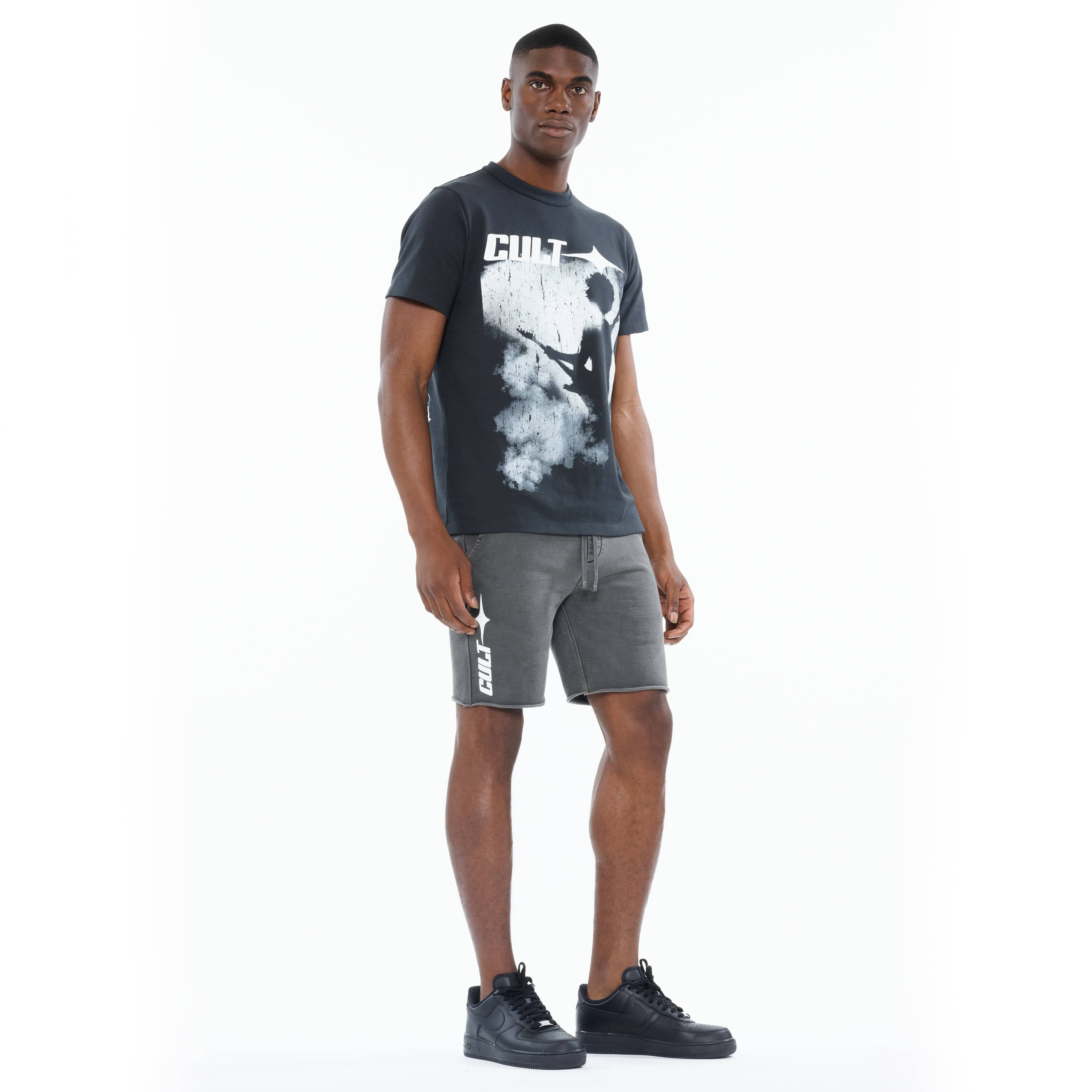 Cult's Heavyweight Short Sleeve Crew Neck Tee "More Than Music" in Steel