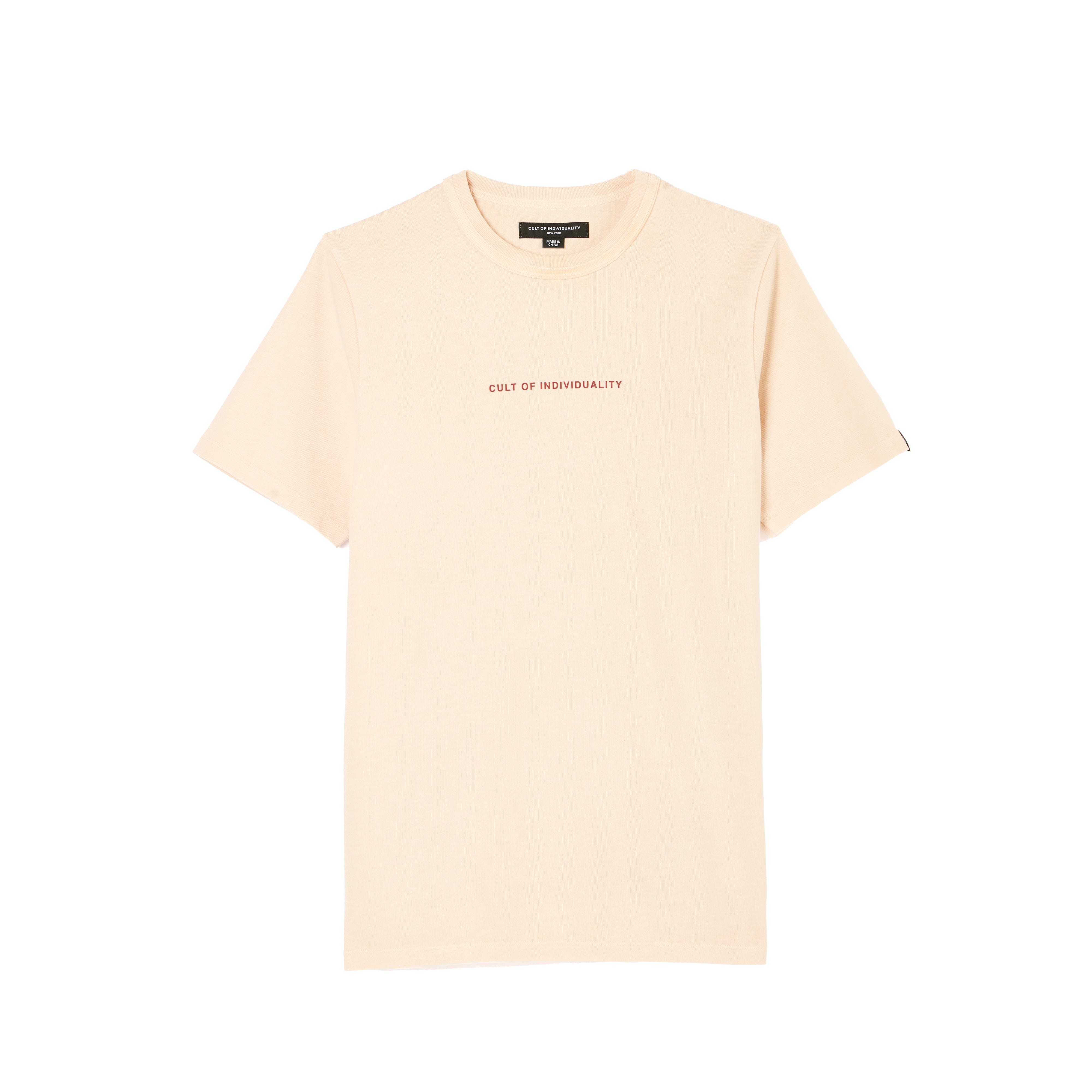 Cult's Heavyweight Short Sleeve Crew Neck Tee "Shimuchan" Logo in Powder Pink
