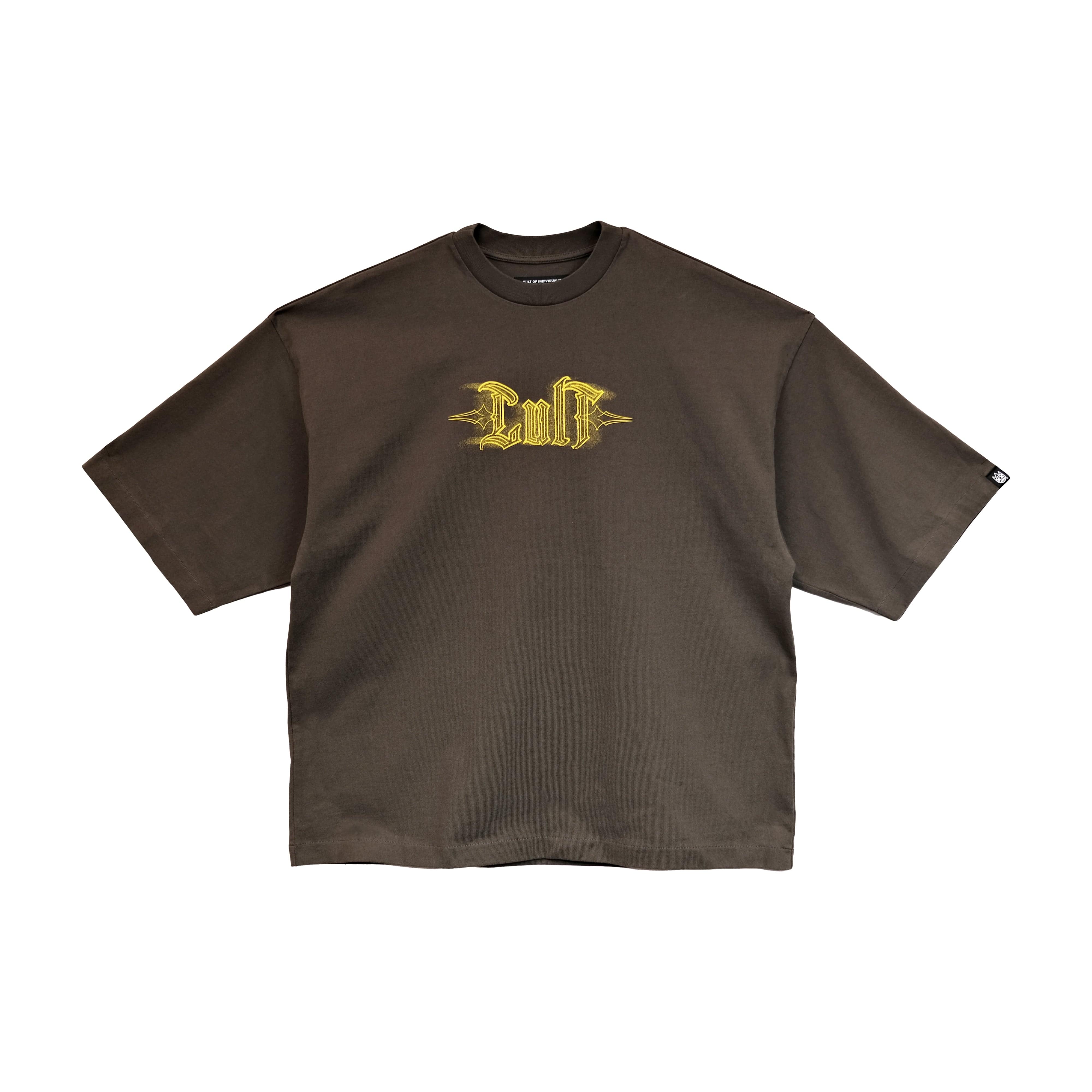 Cult's Oversized Heavyweight Boxy Fit Short Sleeve Crew Neck Tee "Pinstripe" in Sage