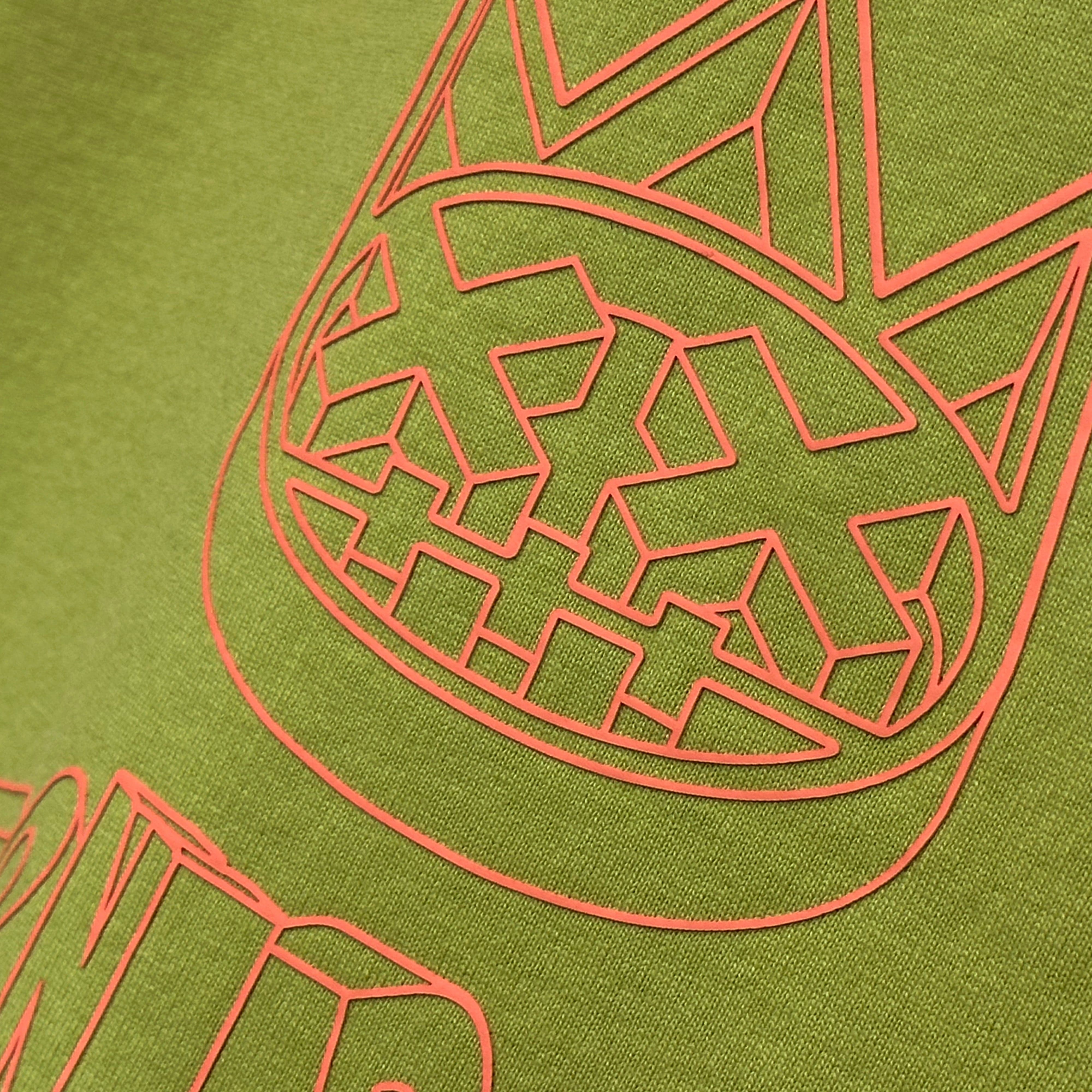 Cult's Oversized Heavyweight Boxy Fit Short Sleeve Crew Neck Tee "Cult Stacked" in Green Oasis
