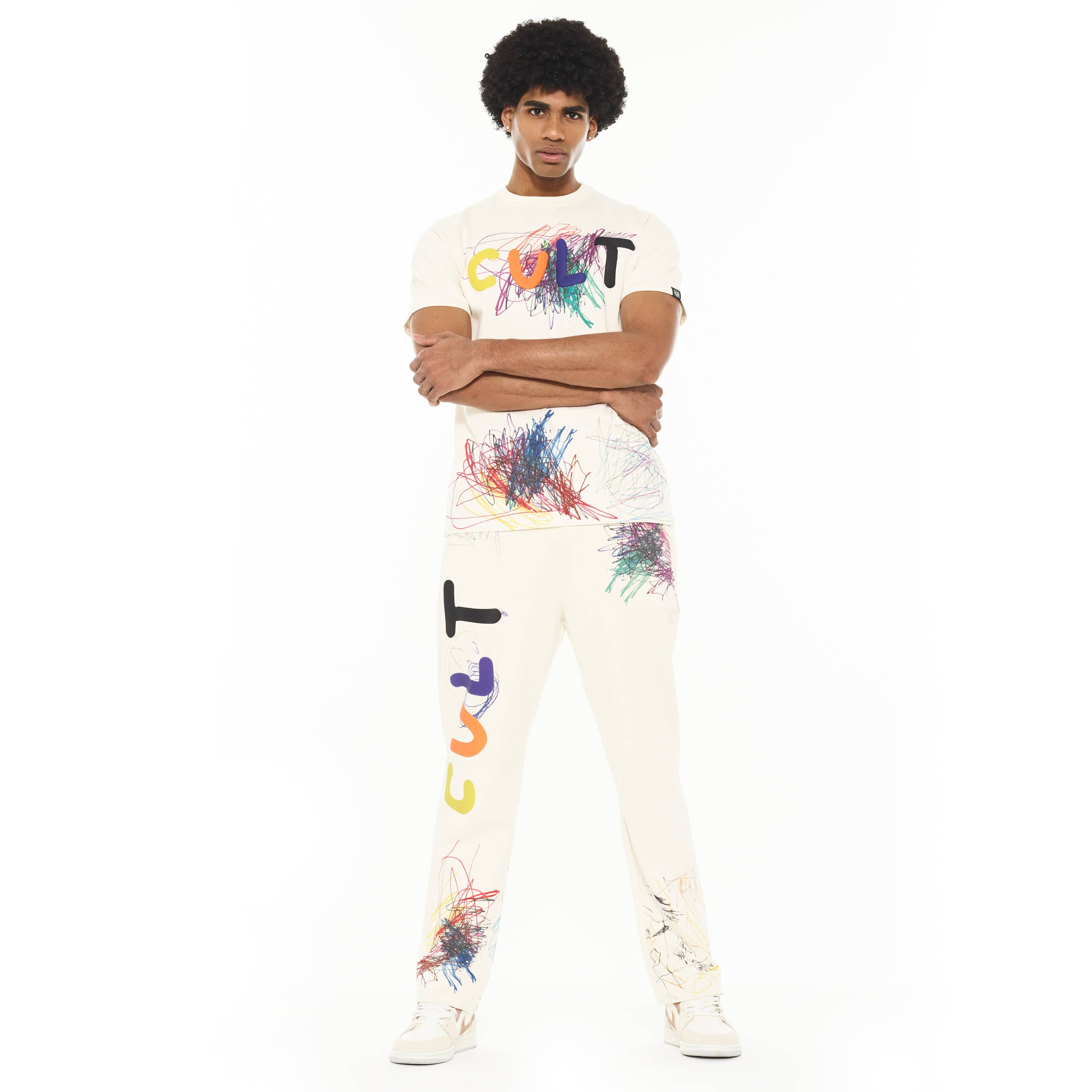 Cult's Open Hem Sweatpants in Winter White