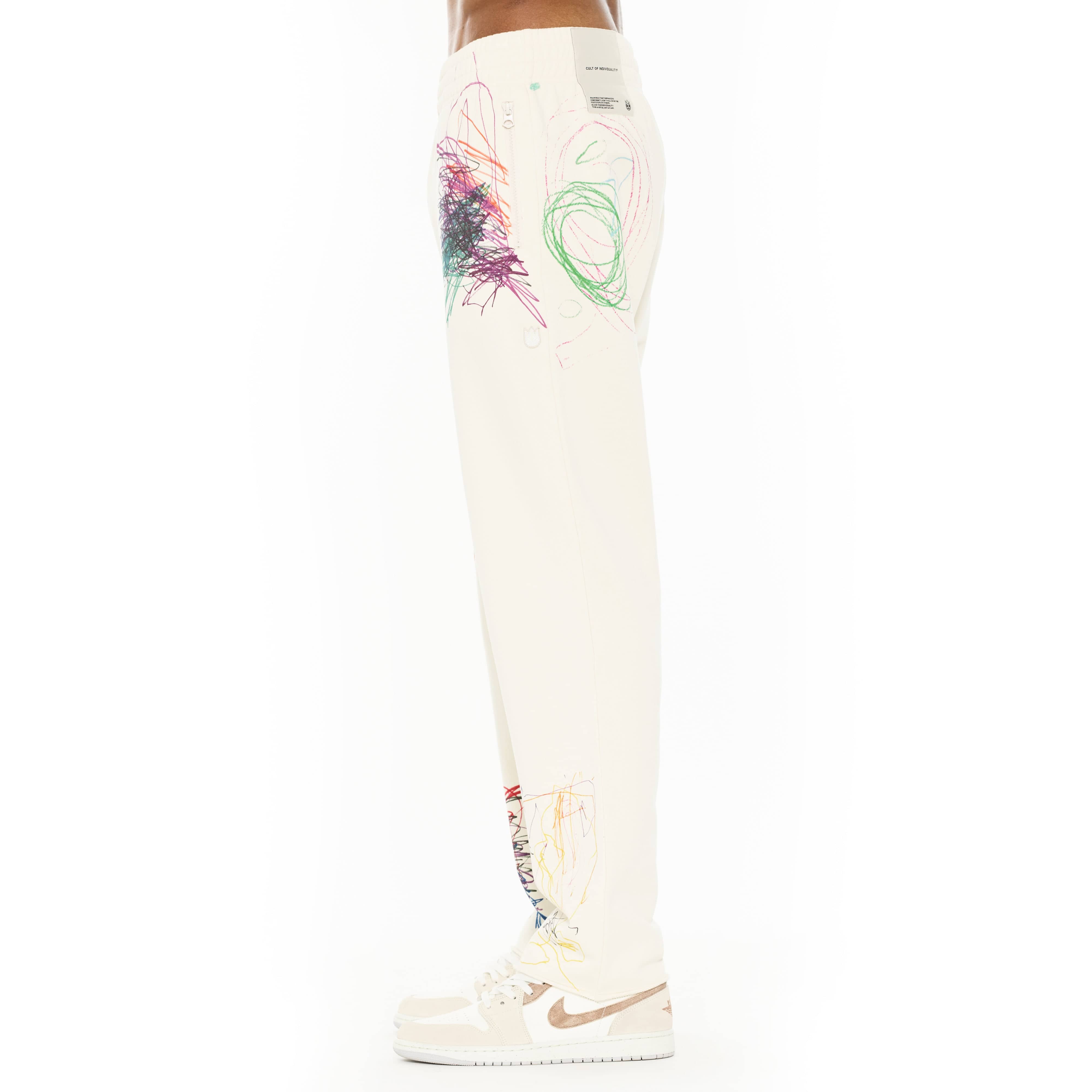 Cult's Open Hem Sweatpants in Winter White