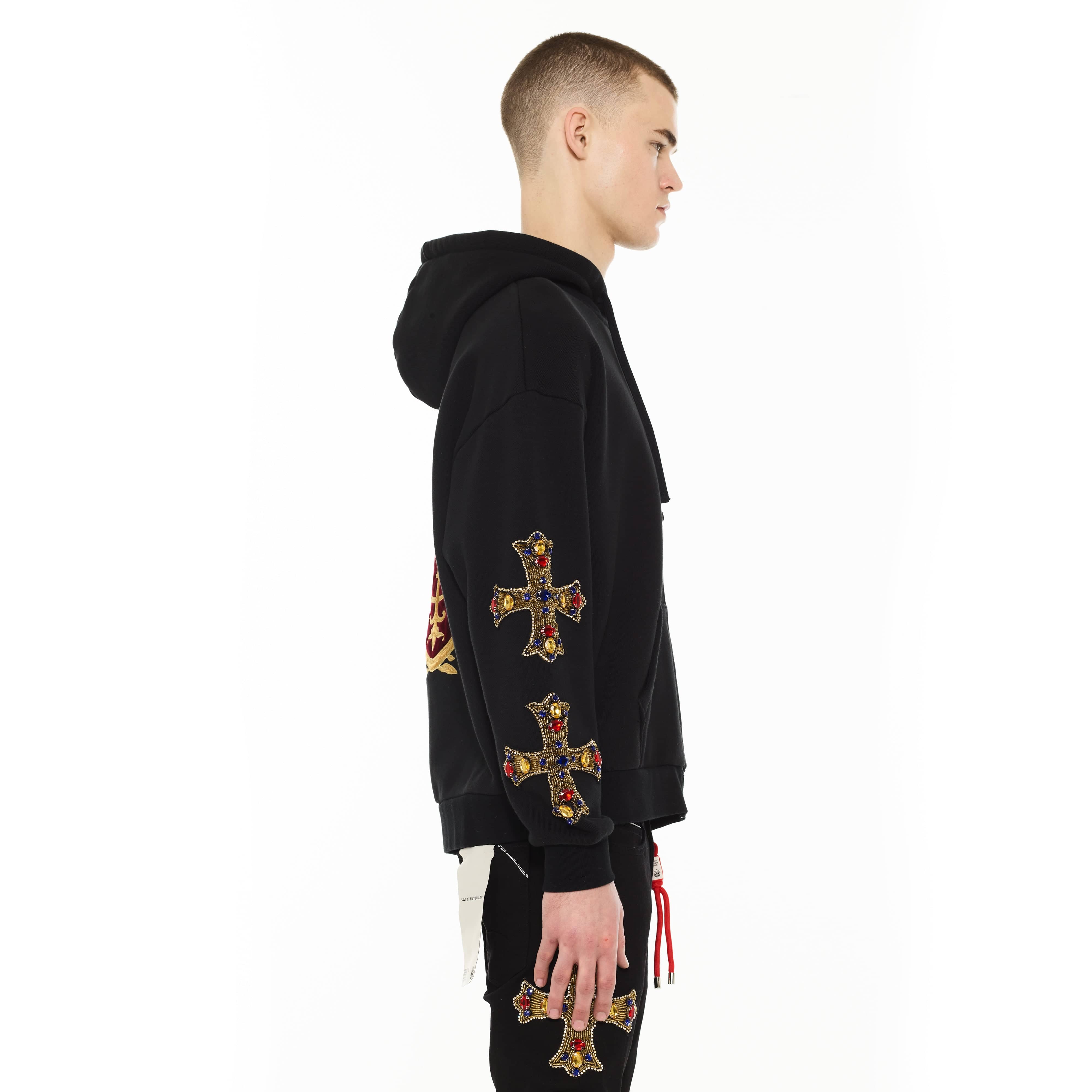 Cult's Zip Novelty Hoody "Family Crest" in Black