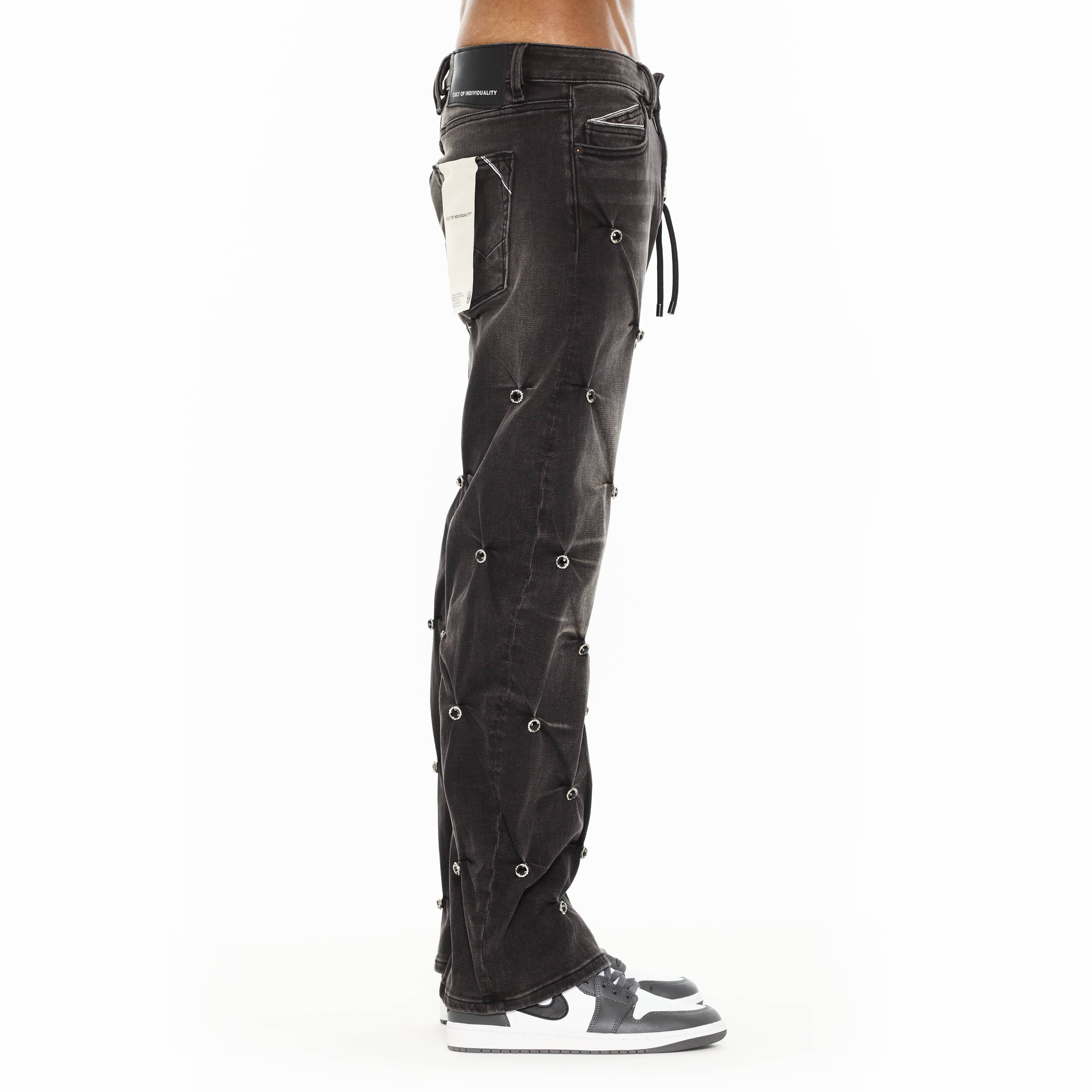 Cult x El Alfa Premium Grunge Baggy 607 Jeans in Darts
