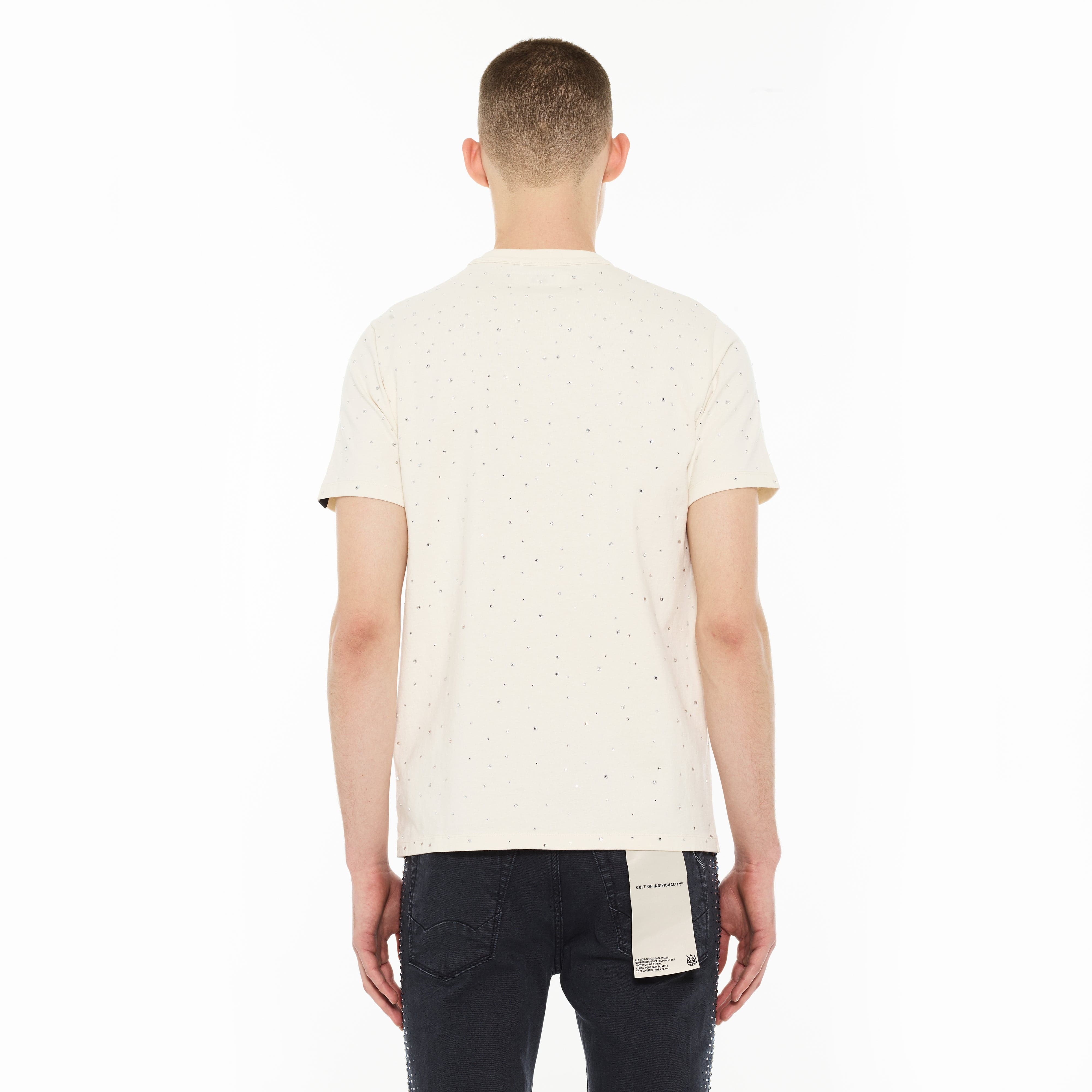 Cult x El Alfa Premium Short Sleeve Crew Neck Tee "Panther" in Winter White