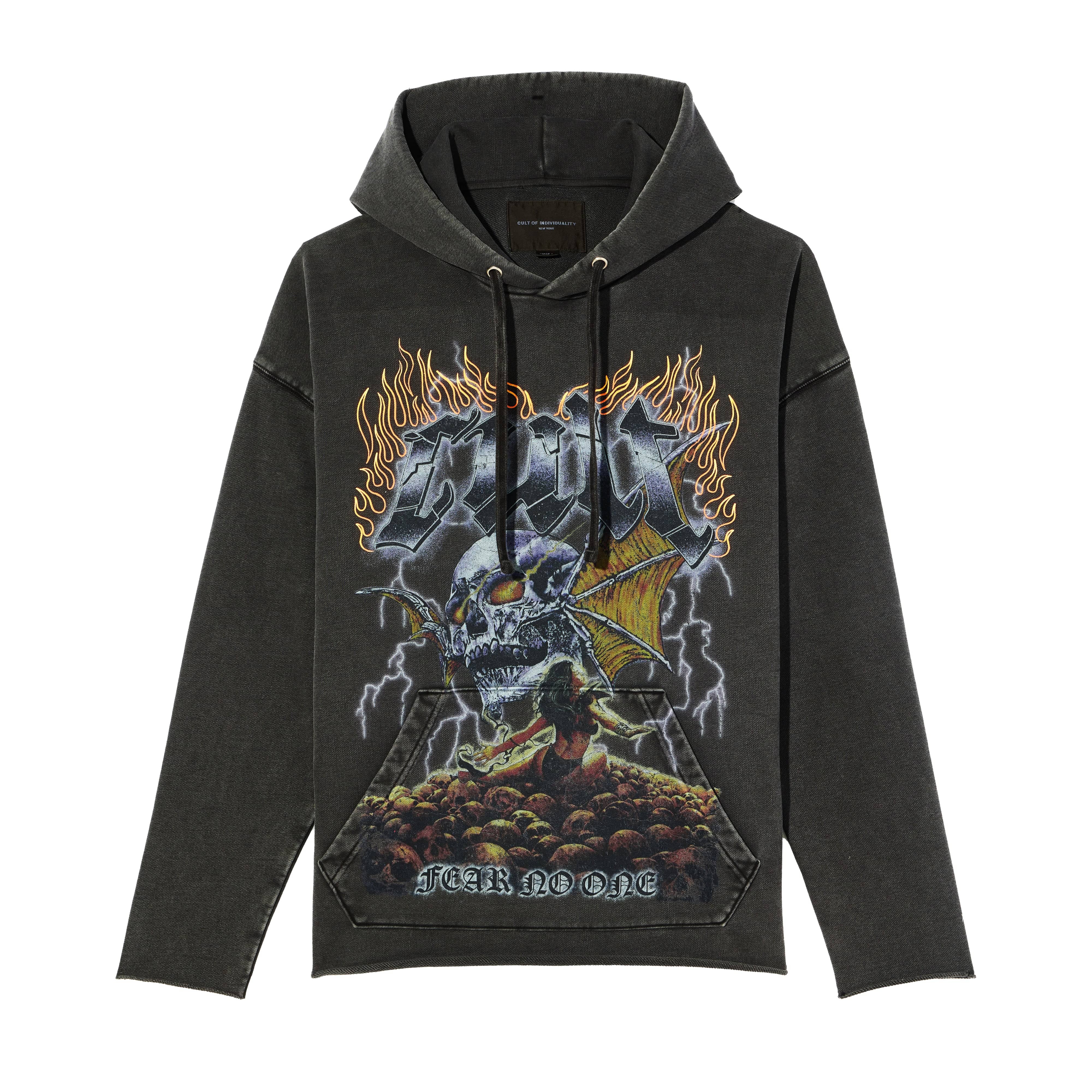 Cult's Pullover Novelty Hoody in Vintage Charcoal