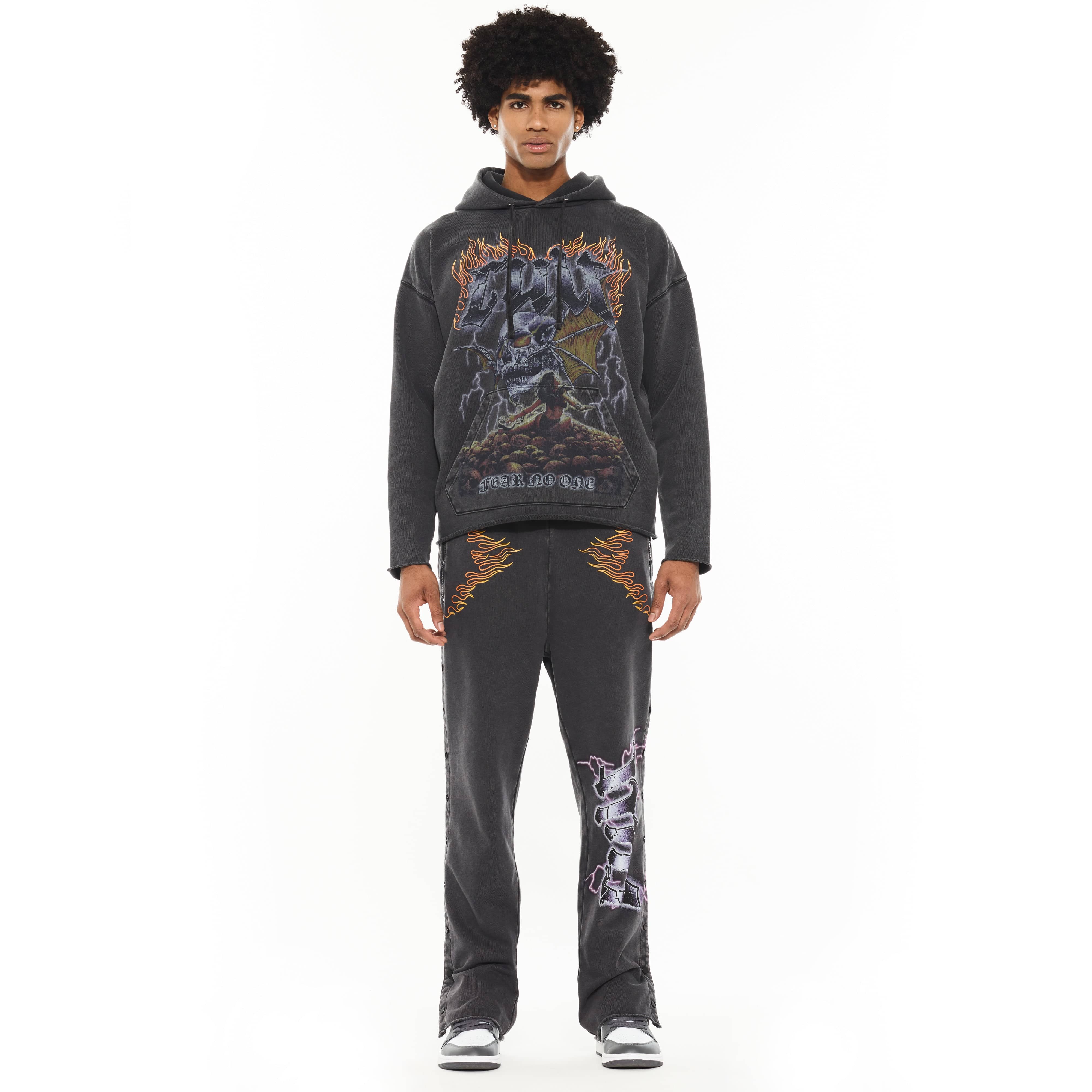 Cult's Pullover Novelty Hoody in Vintage Charcoal